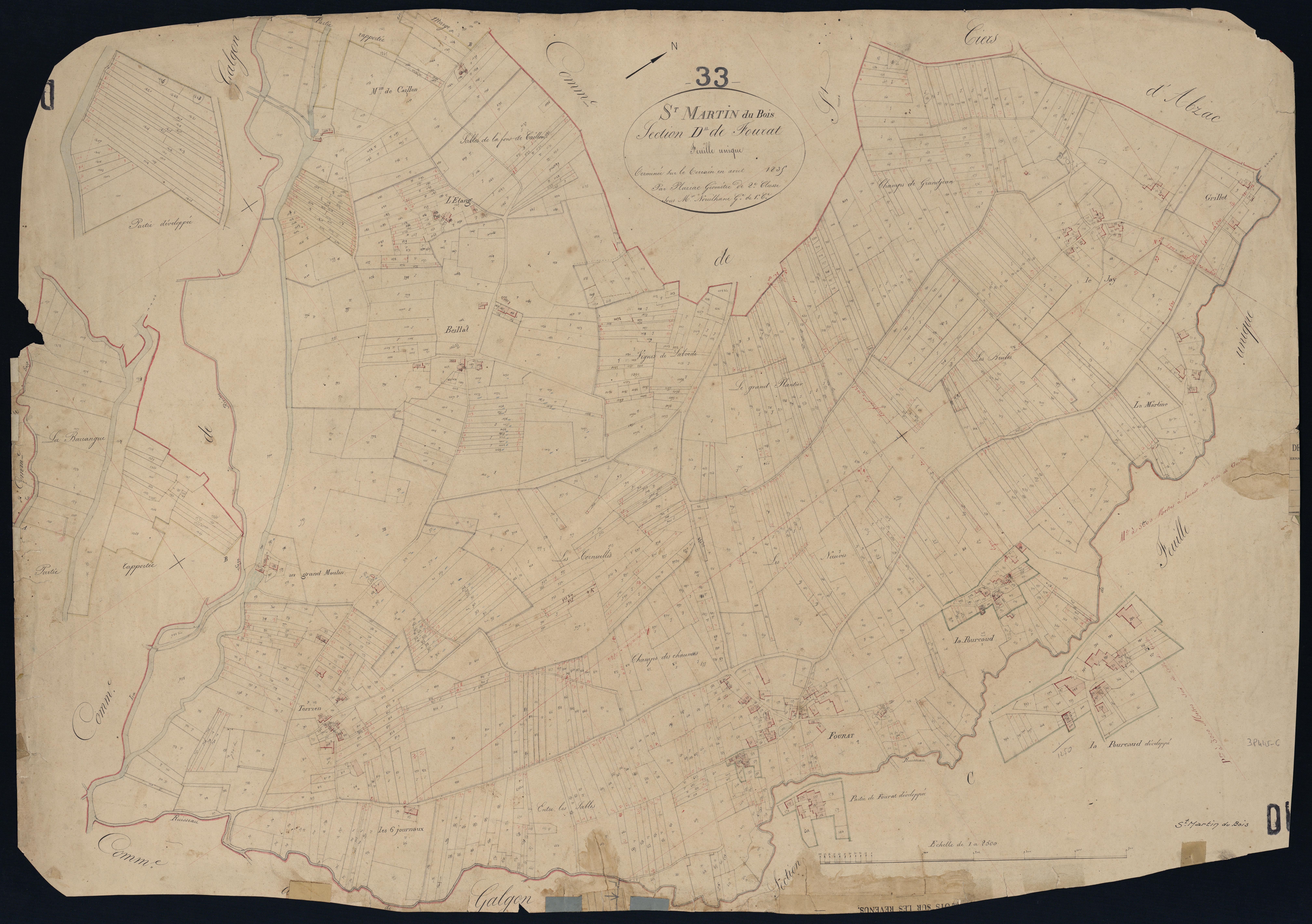Saint-Martin-du-Bois - -Section D feuille unique : Fourat