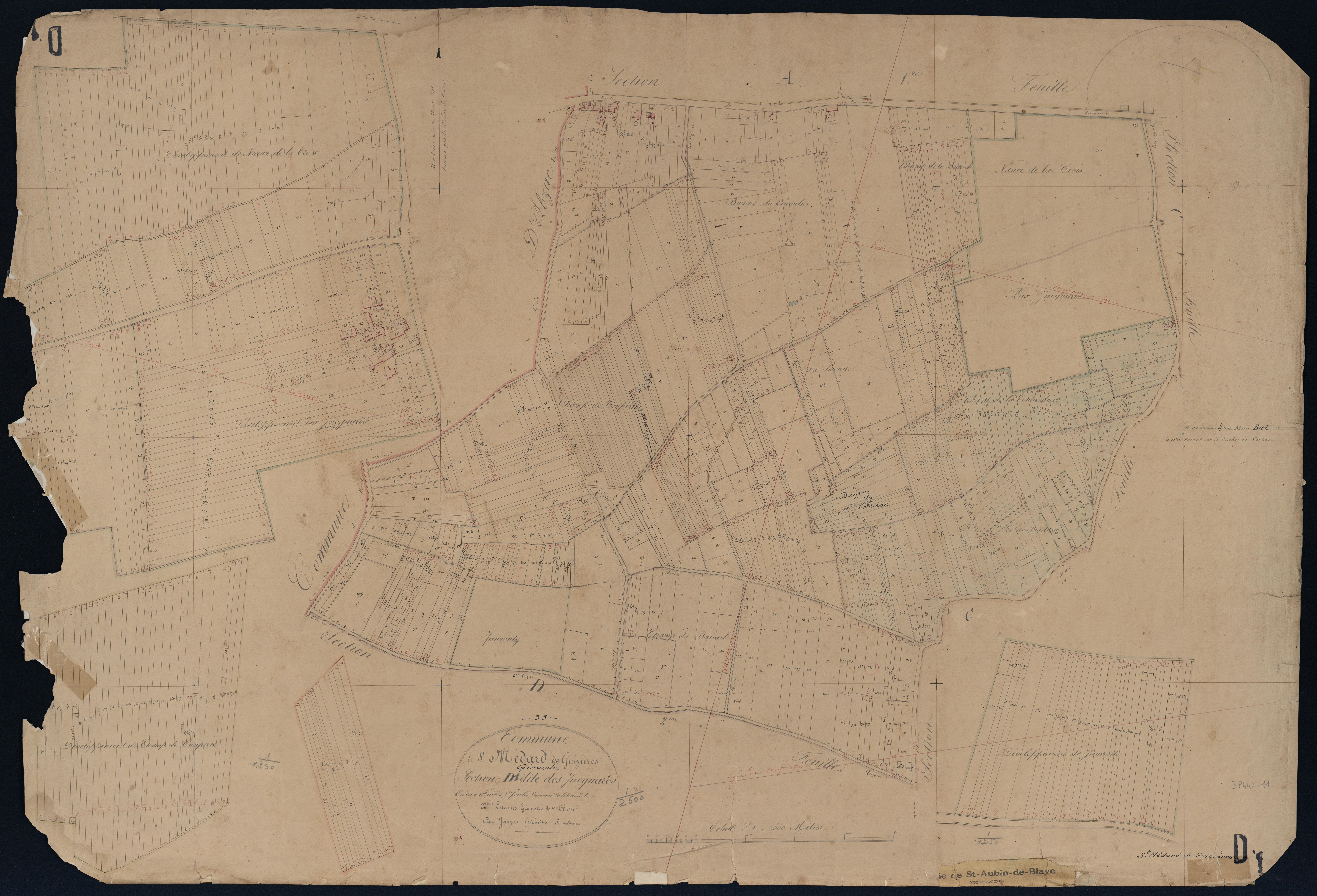 Saint-Médard-de-Guizières - -Section D feuille 1 : Les Jacquards