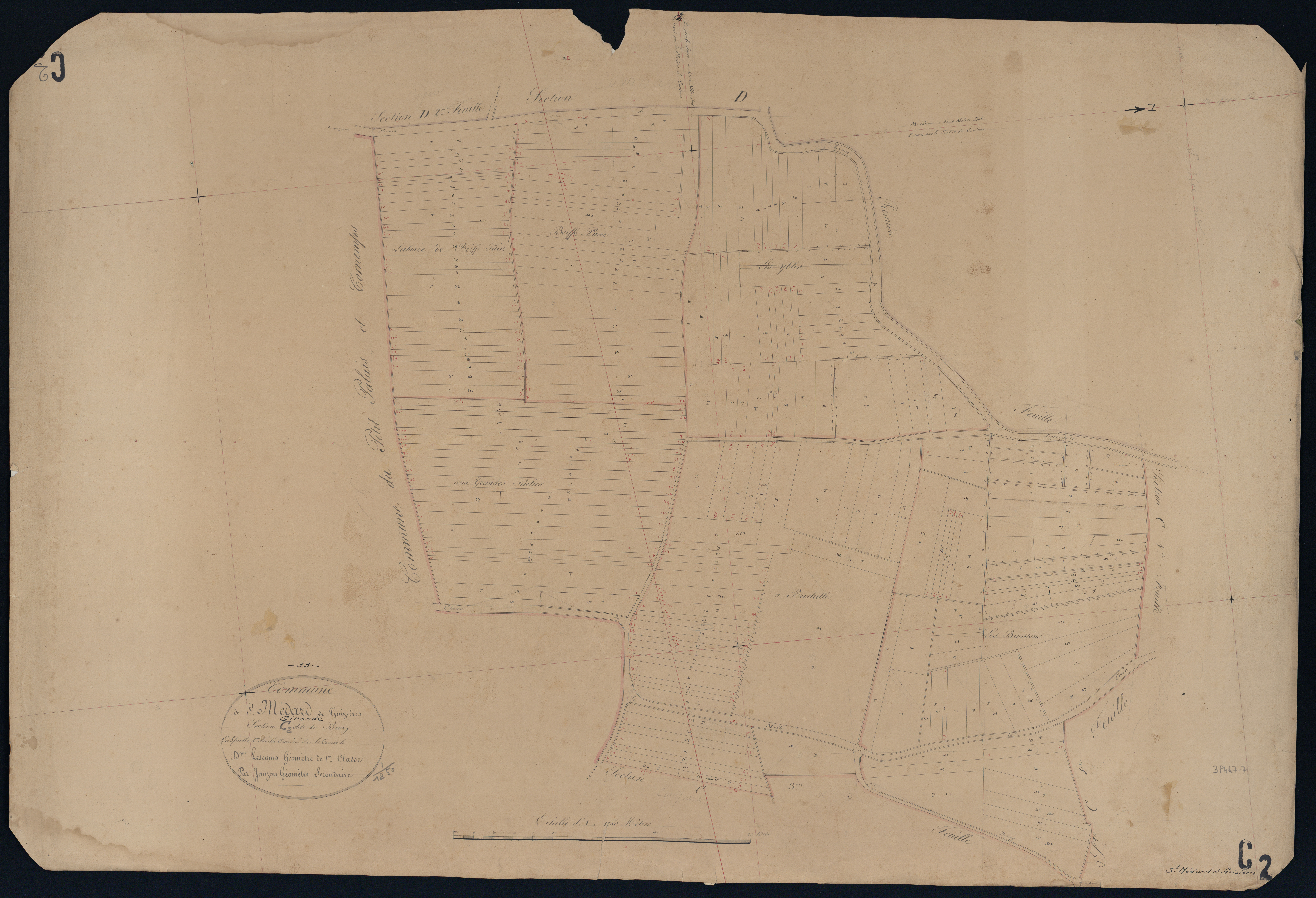 Saint-Médard-de-Guizières - -Section C feuille 2 : Le Bourg