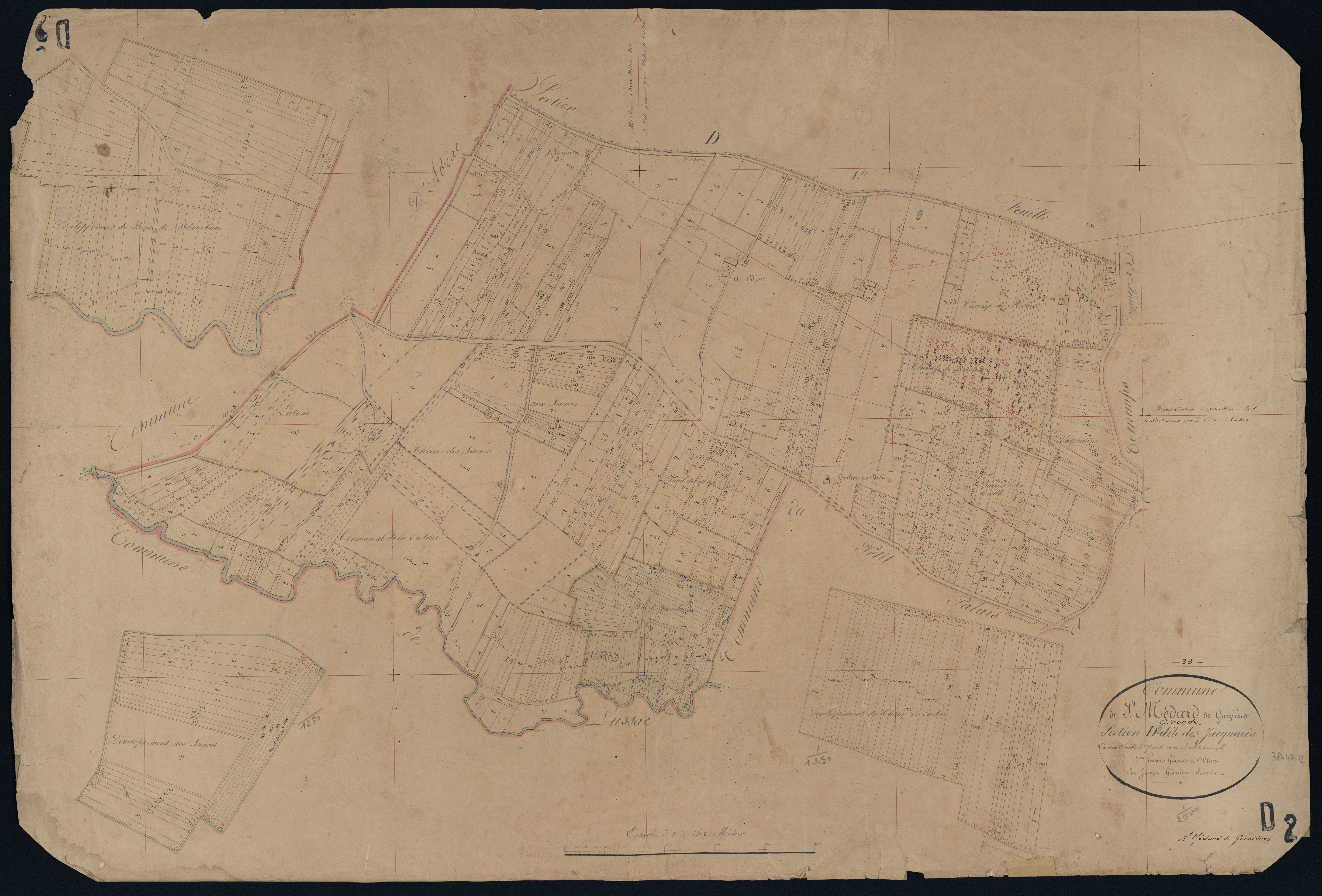 Saint-Médard-de-Guizières - -Section D feuille 2 : Les Jacquards