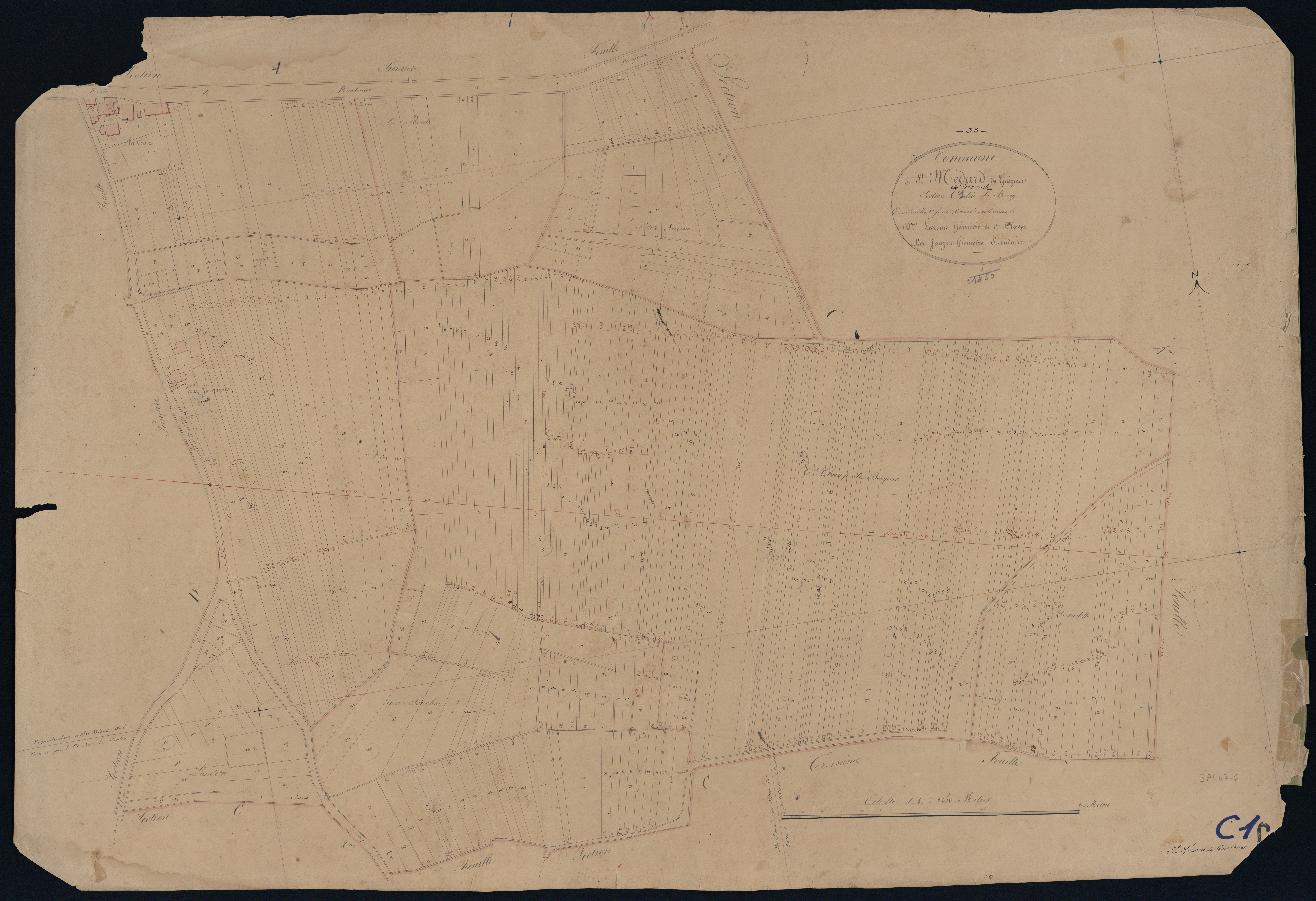 Saint-Médard-de-Guizières - -Section C feuille 1 : Le Bourg