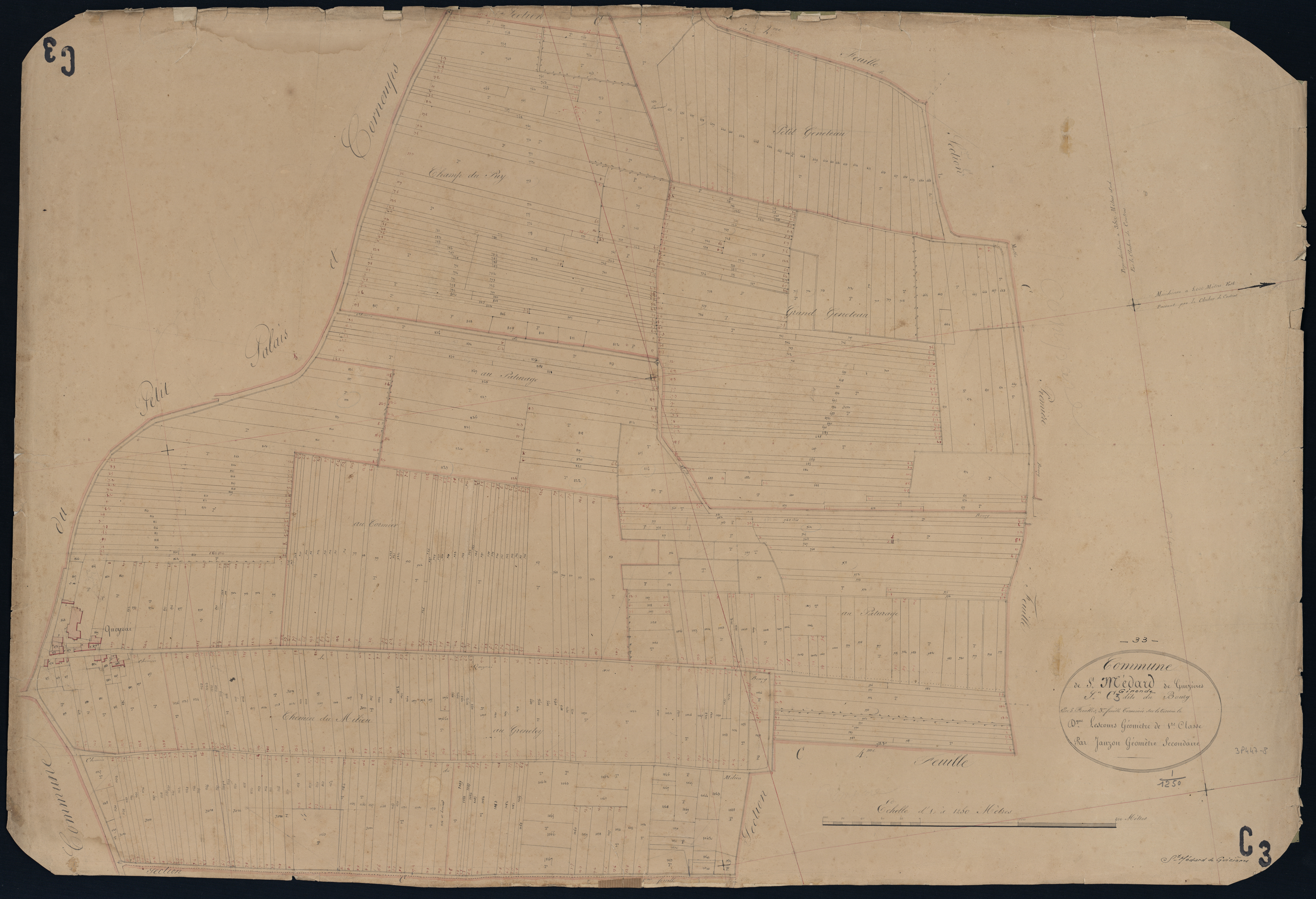 Saint-Médard-de-Guizières - -Section C feuille 3 : Le Bourg