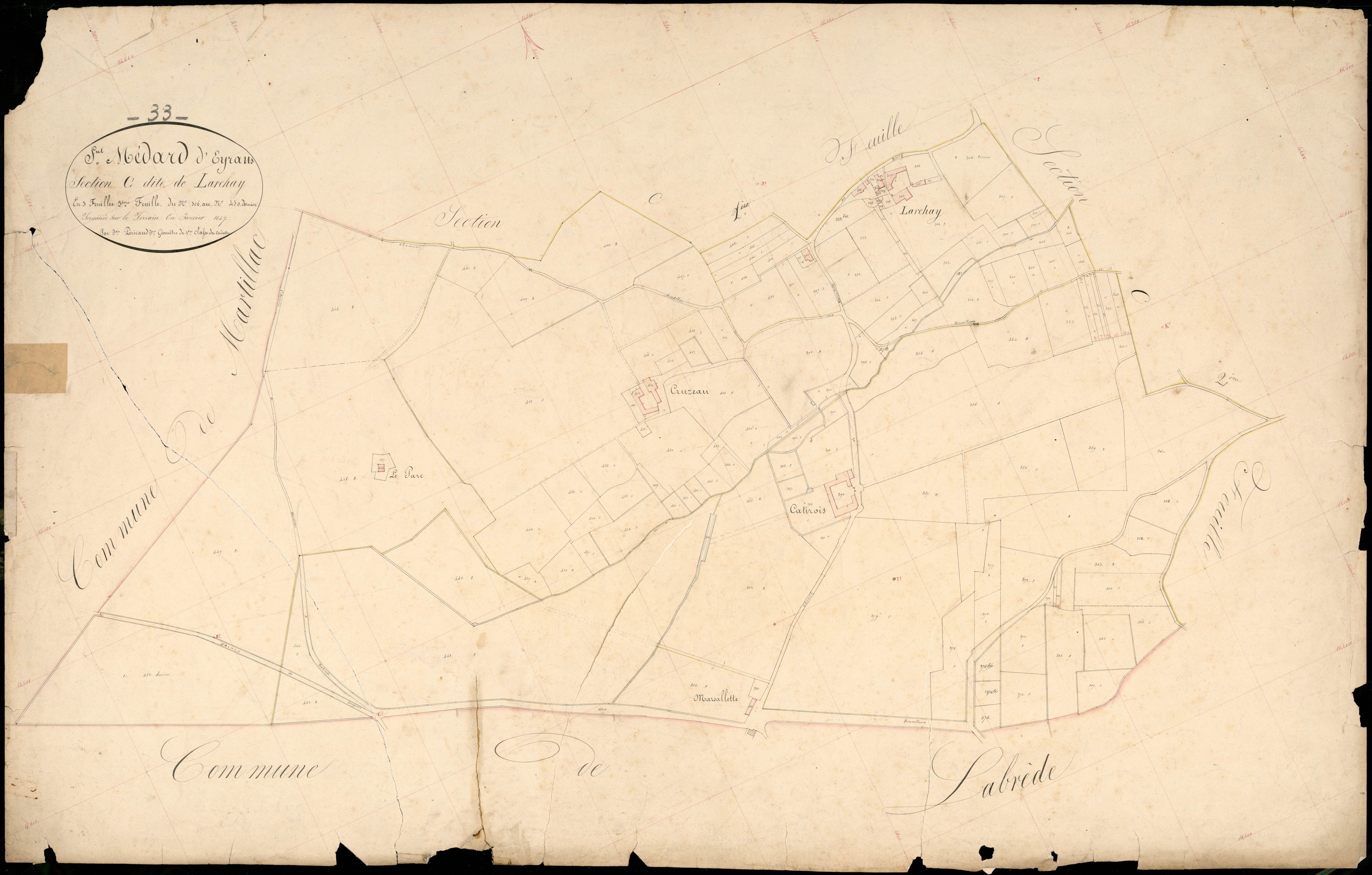Saint-Médard-d'Eyrans - -Section C feuille 3 : Larchay