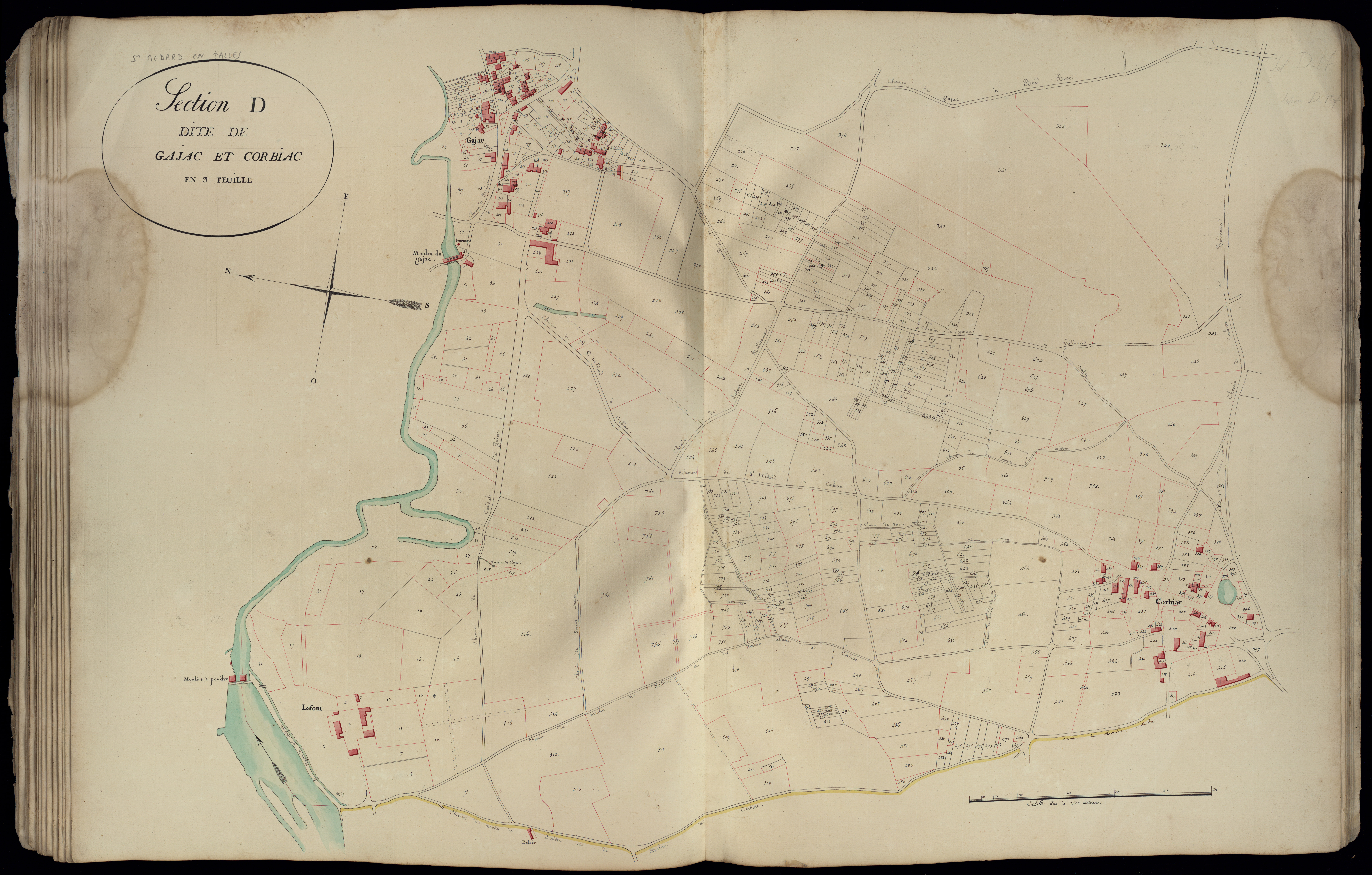 Saint-Médard-en-Jalles - -Section D feuille 1 : Gajac / Corbiac