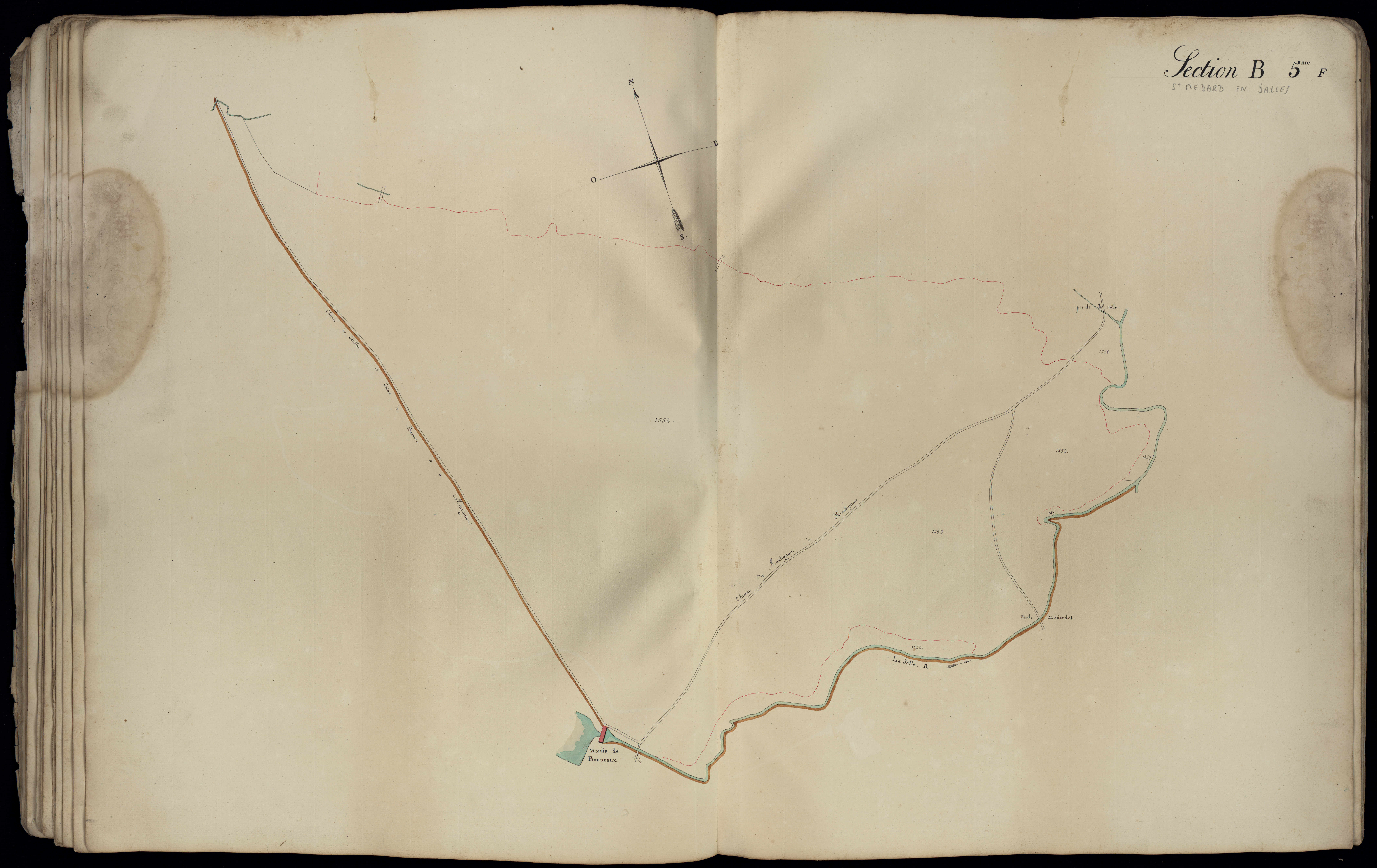 Saint-Médard-en-Jalles - -Section B feuille 5 : Hastignan