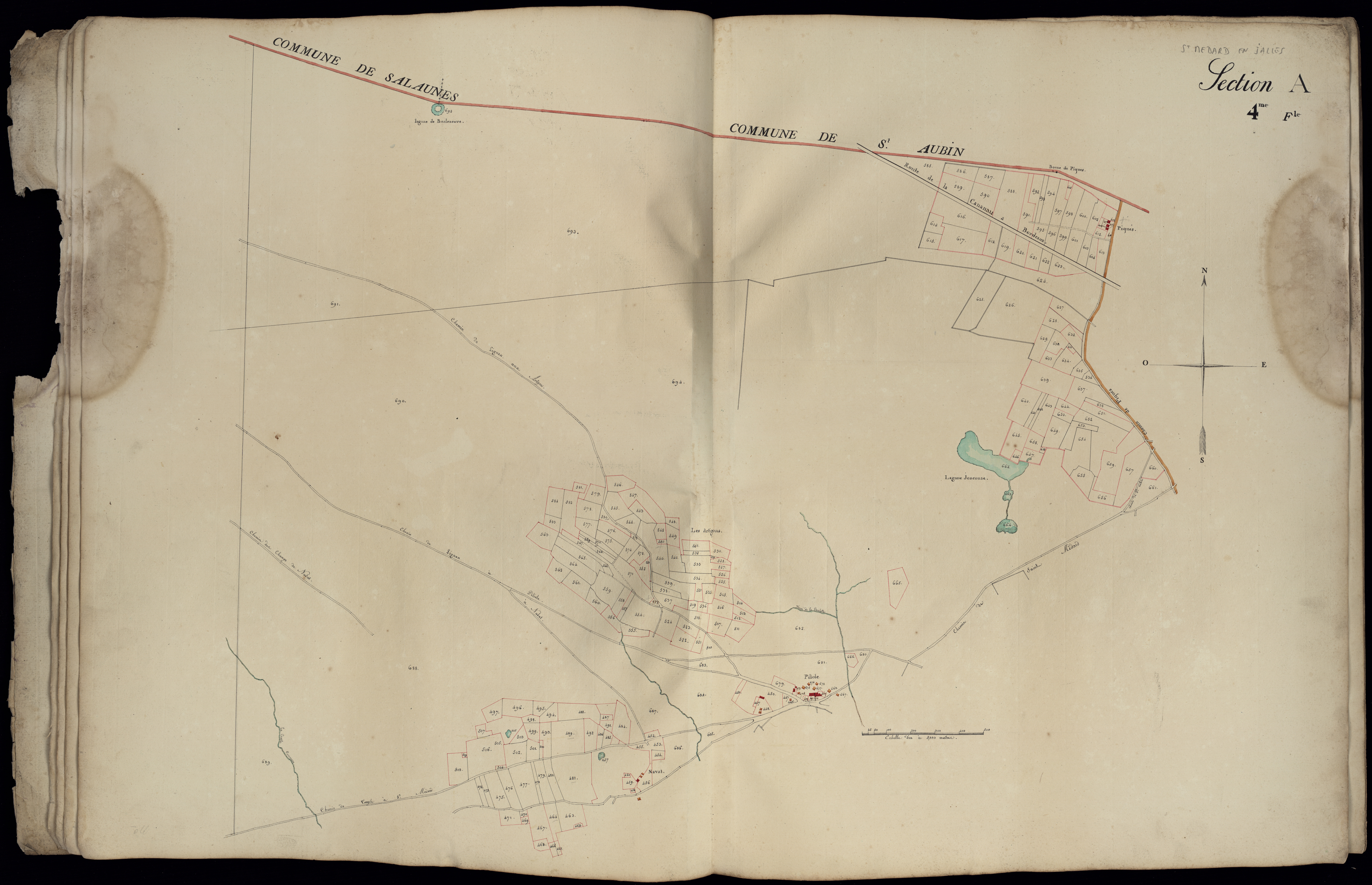 Saint-Médard-en-Jalles - -Section A feuille 4 : Lignan / Serillan
