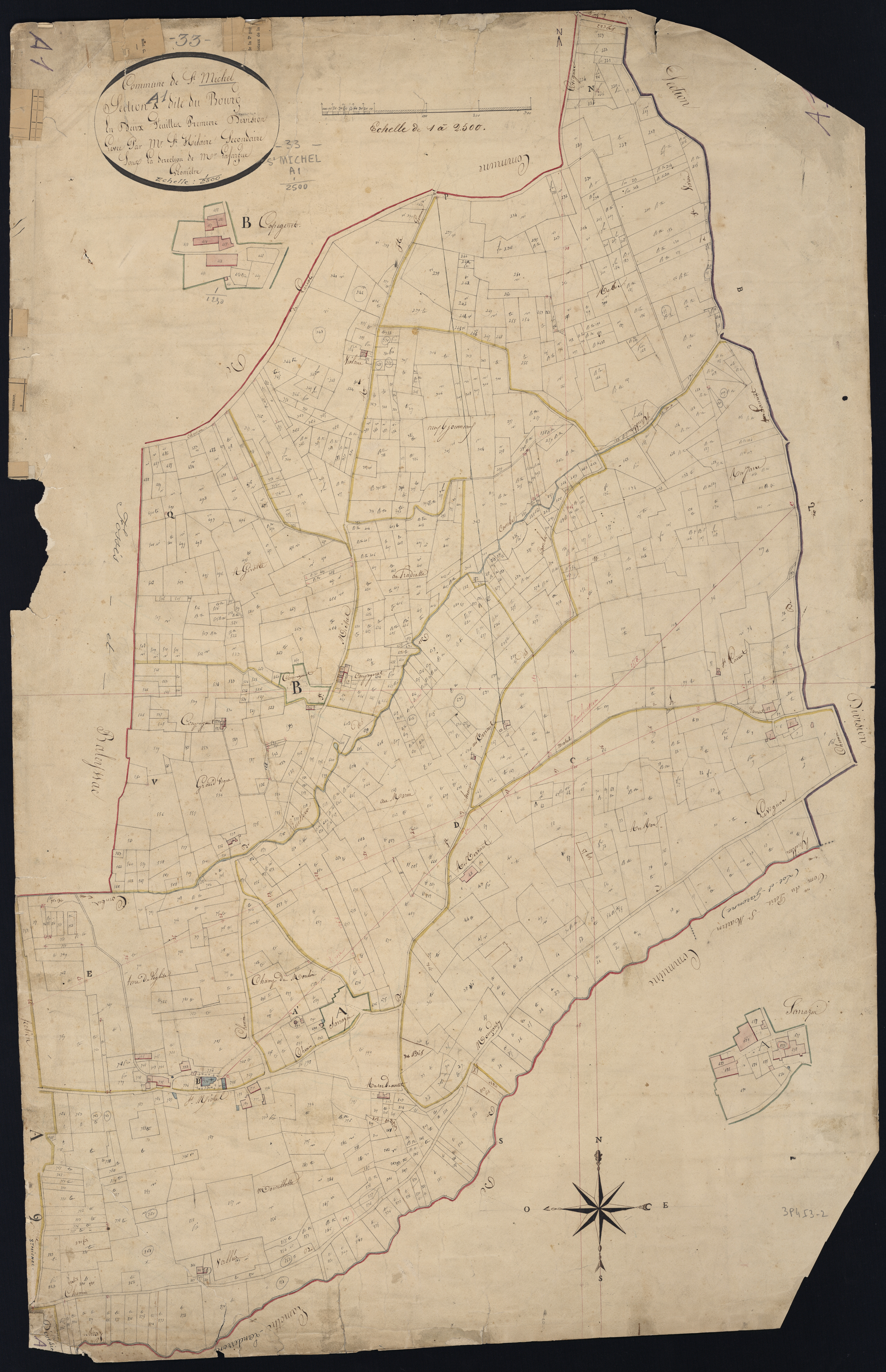 Saint-Michel-de-Lapujade - -Section A feuille 1 : Le Bourg