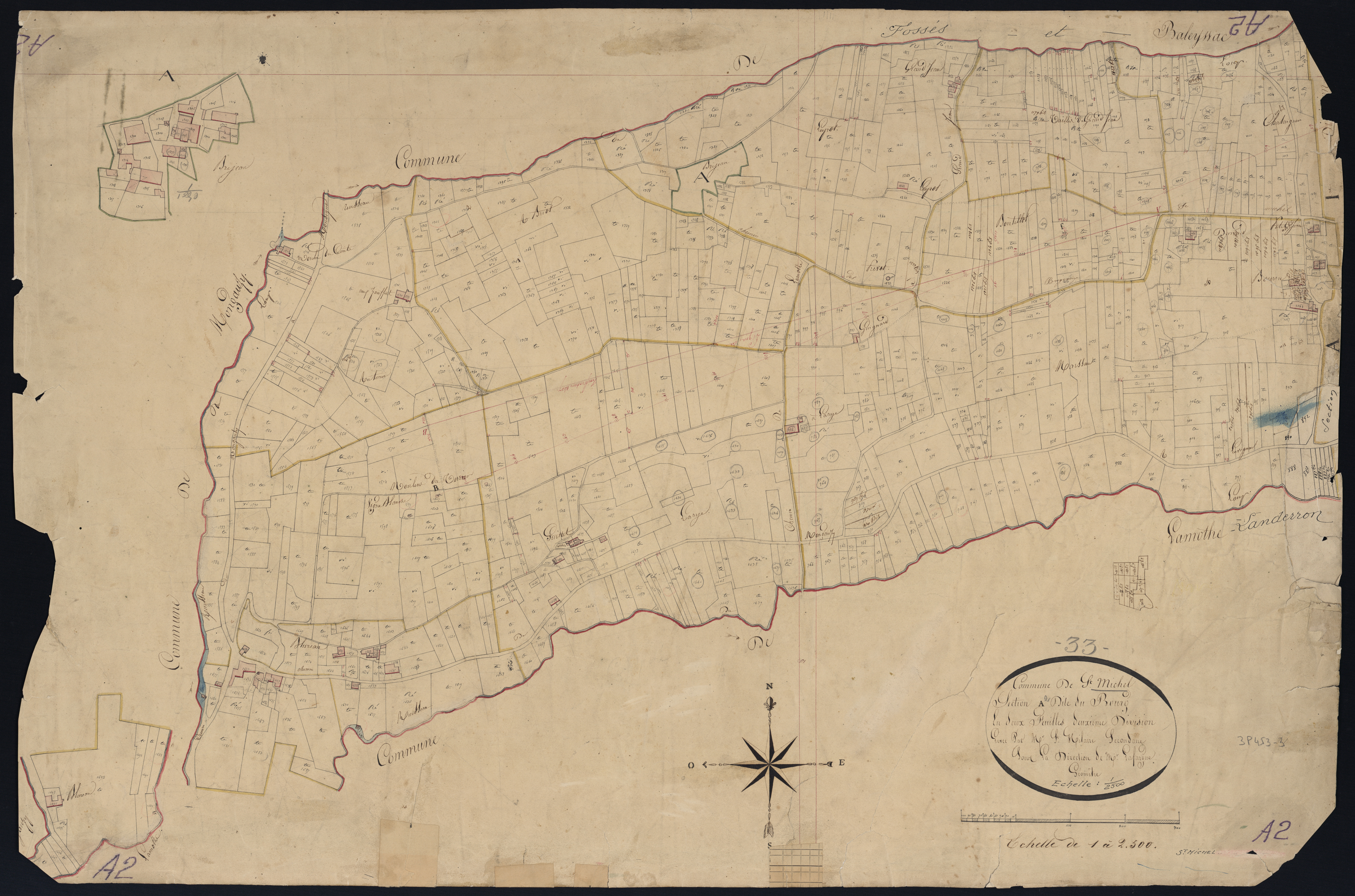 Saint-Michel-de-Lapujade - -Section A feuille 2 : Le Bourg