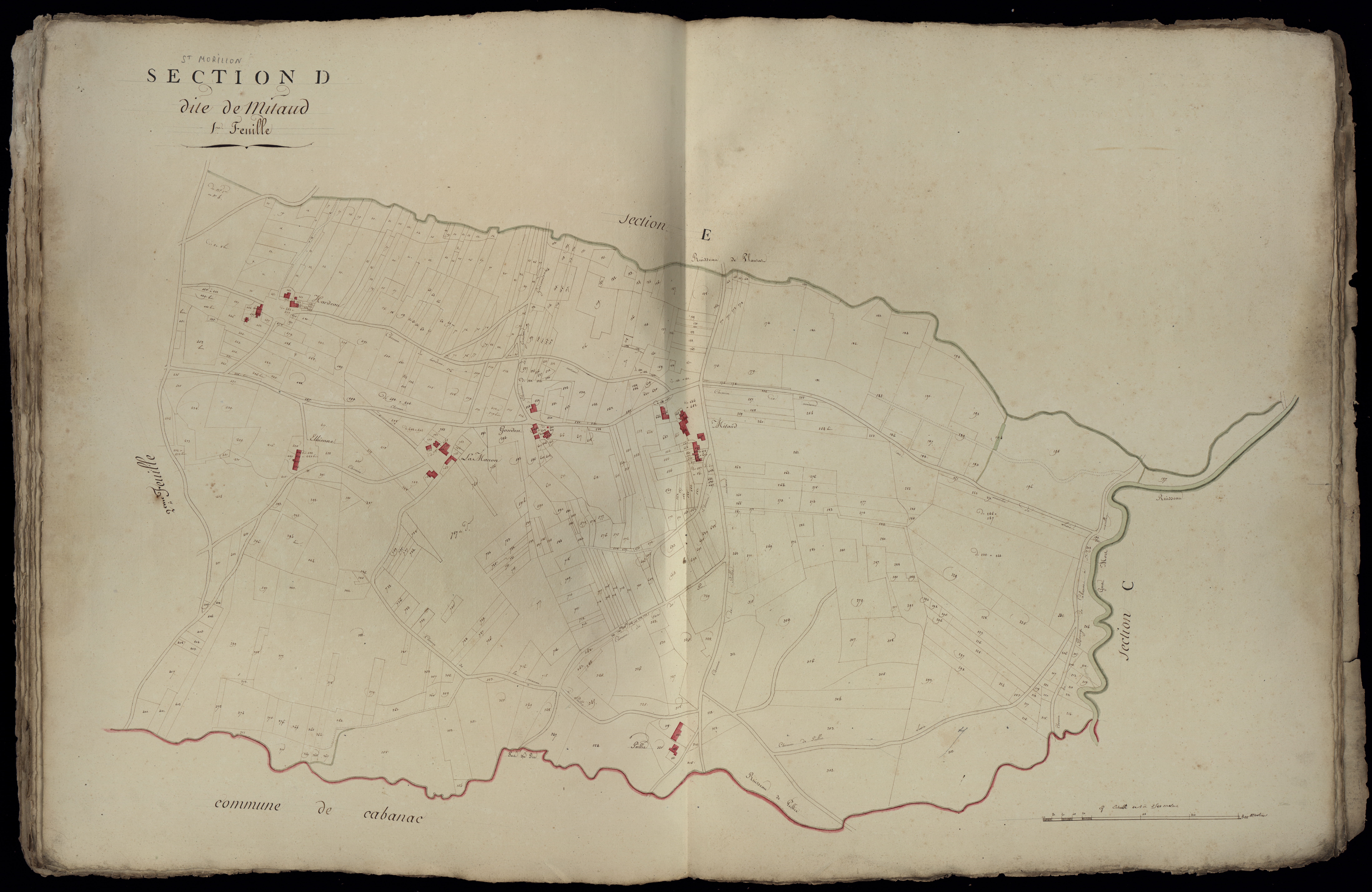 Saint-Morillon - -Section D feuille 1 : Mitaud
