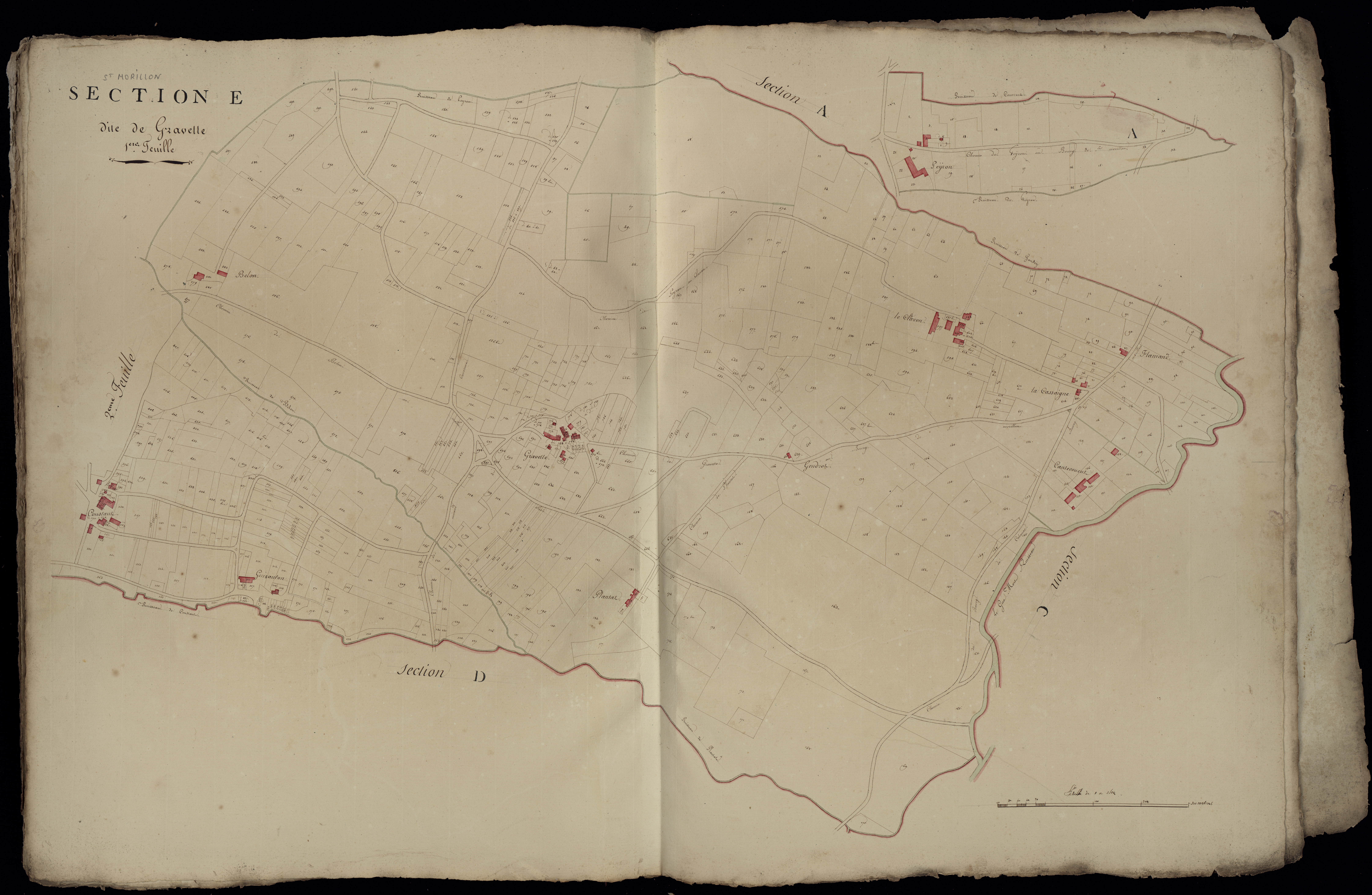 Saint-Morillon - -Section E feuille 1 : Gravette
