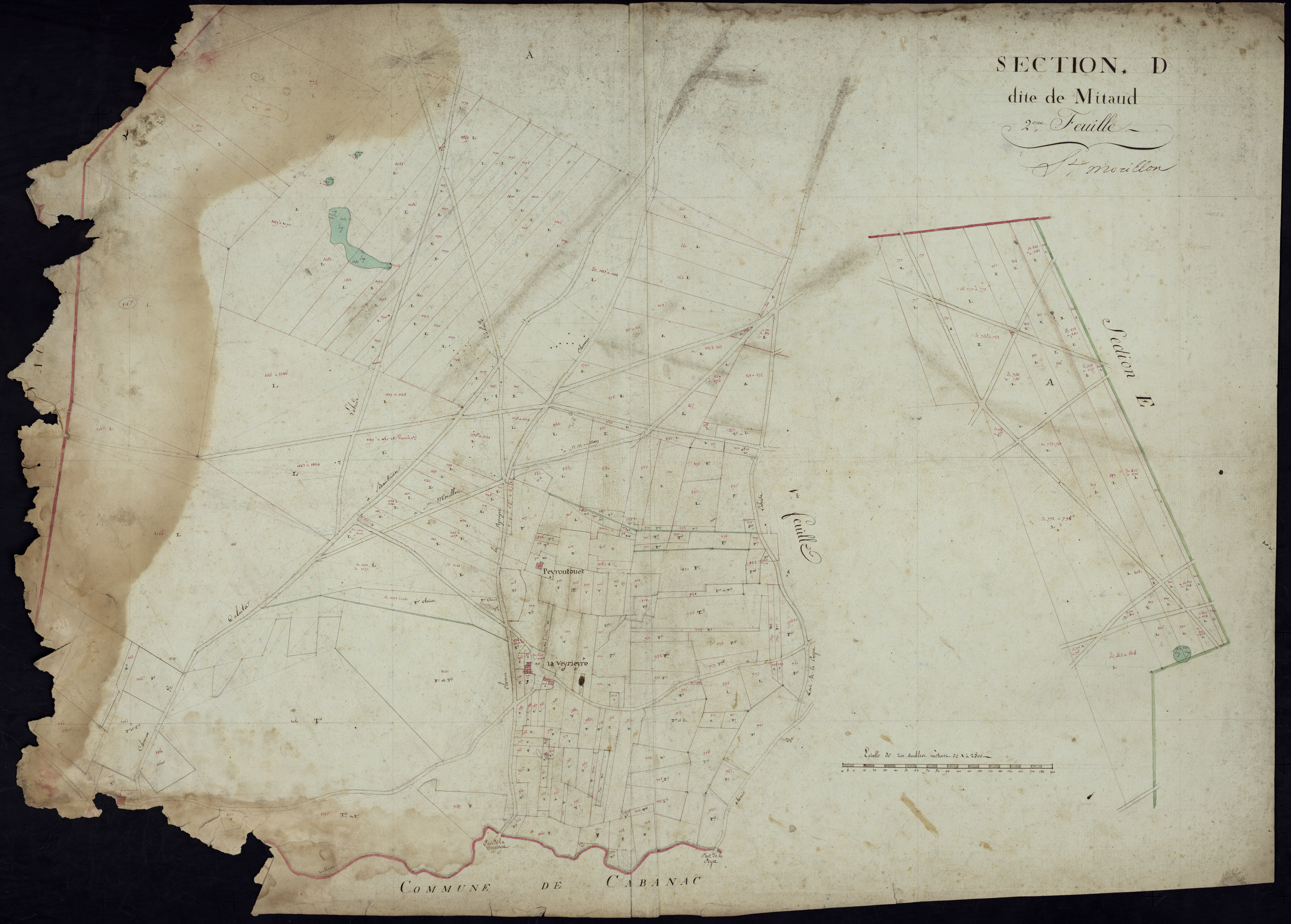 Saint-Morillon - -Section D feuille 2 : Mitaud