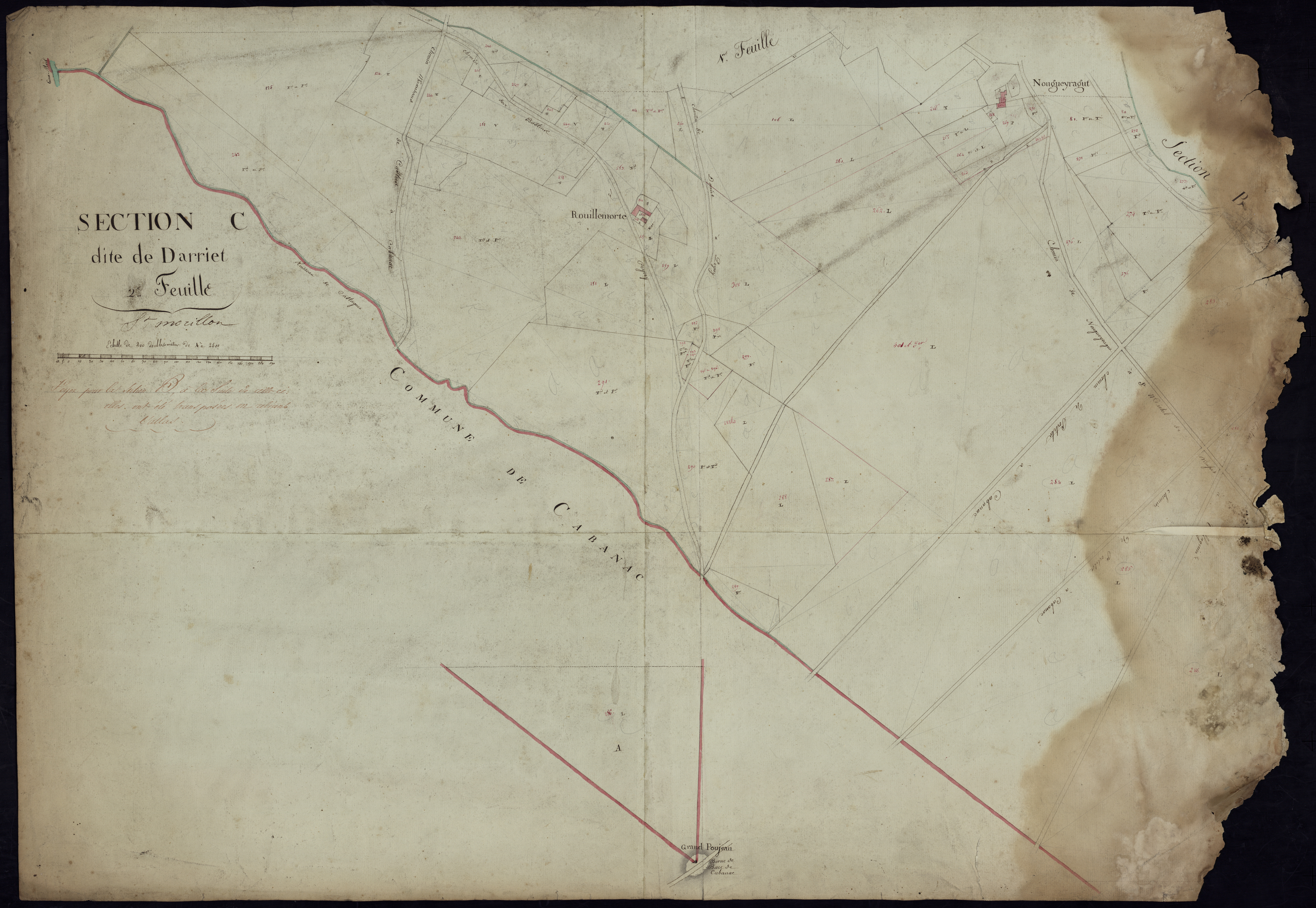 Saint-Morillon - -Section C feuille 2 : Darriet