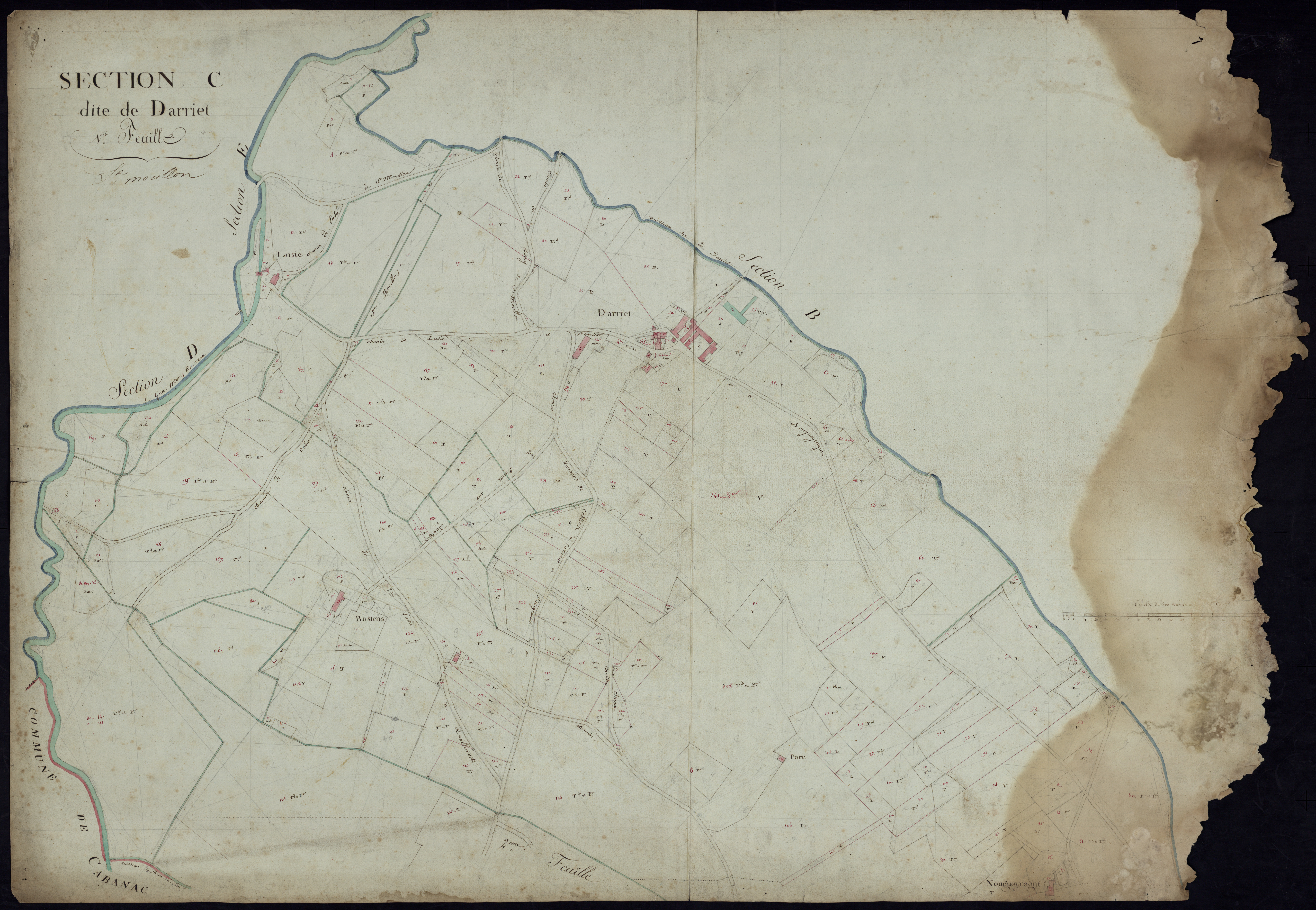 Saint-Morillon - -Section C feuille 1 : Darriet
