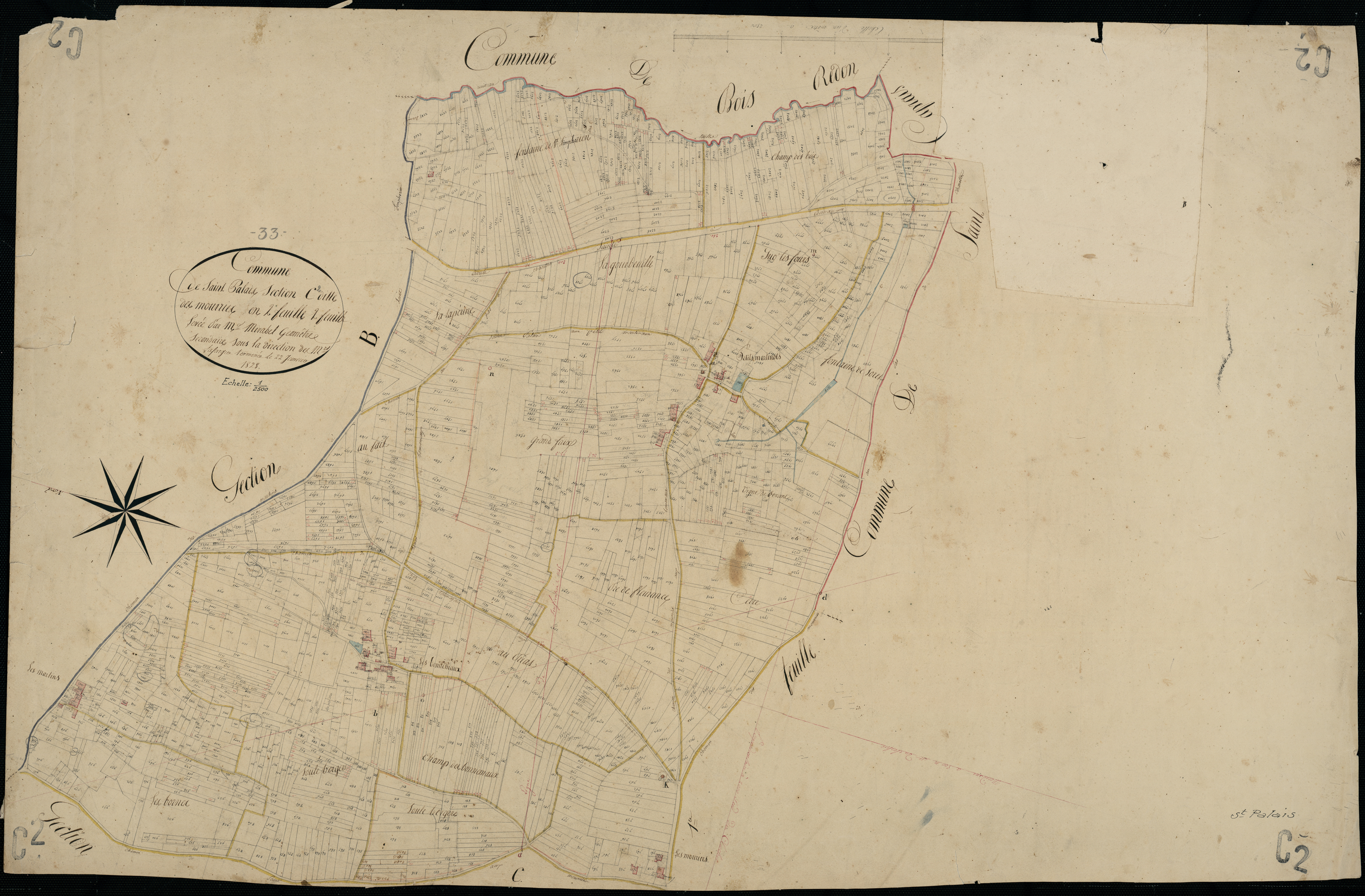 Saint-Palais - -Section C feuille 2 : Les Mourriers