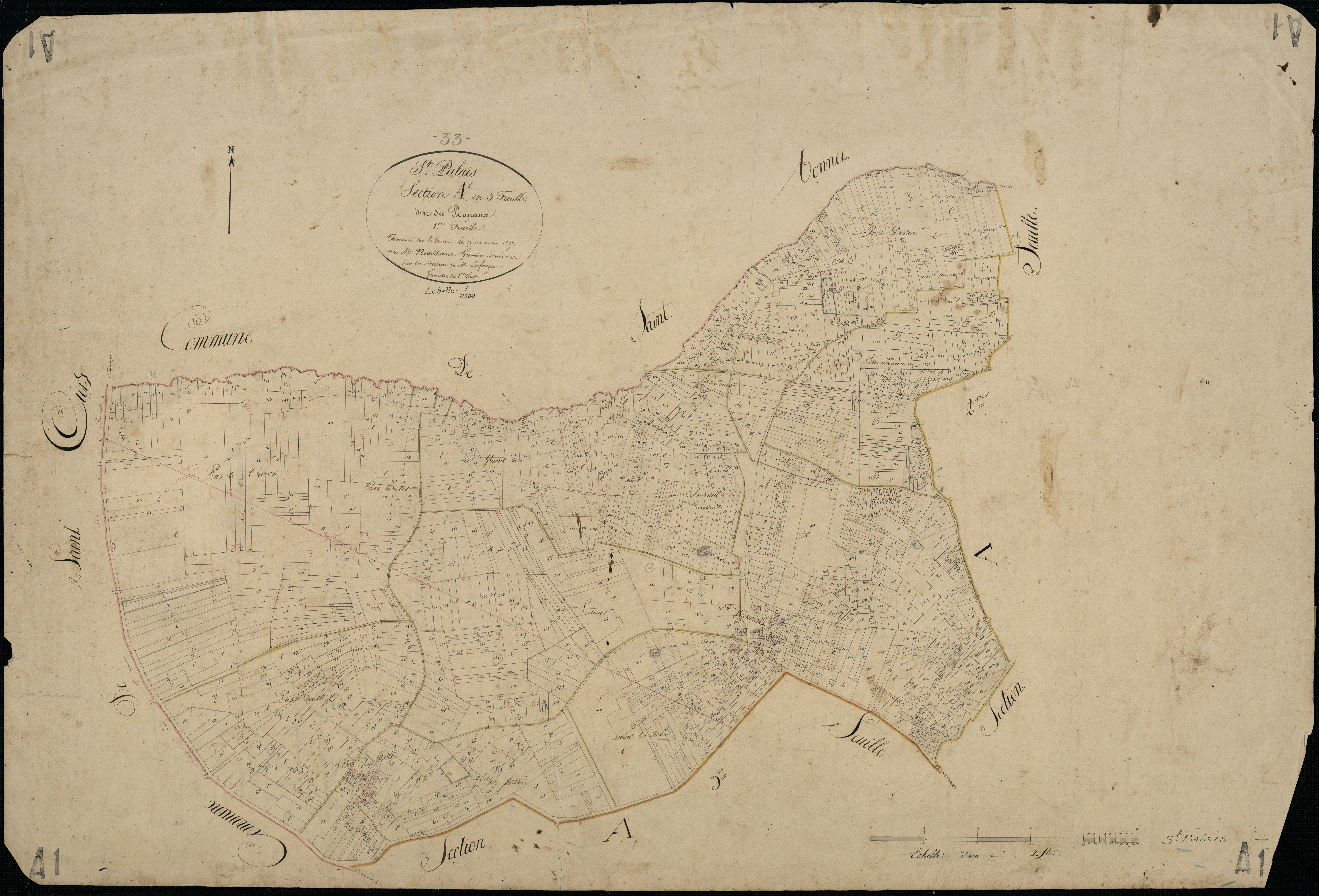 Saint-Palais - -Section A feuille 1 : Les Pounaux