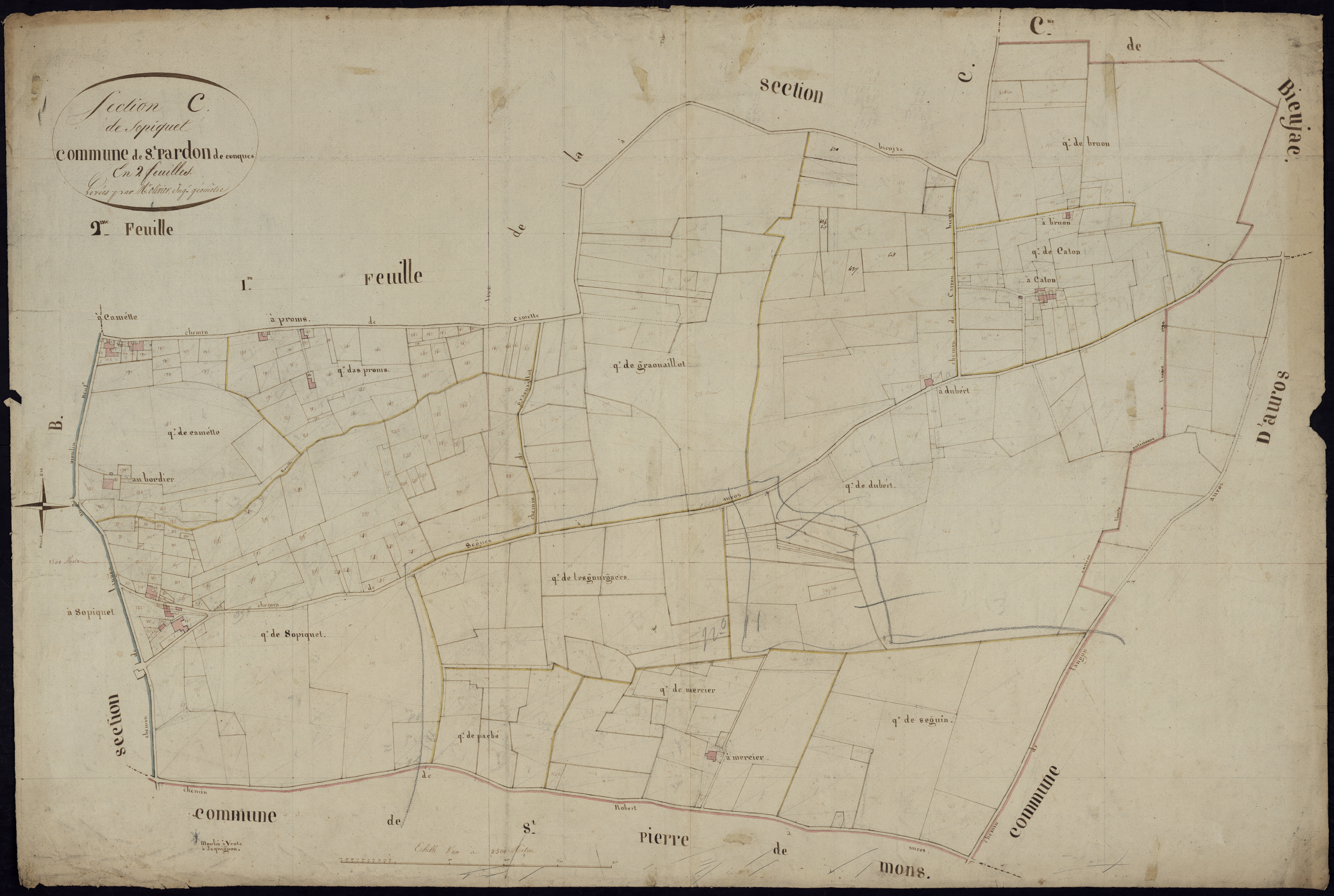 Saint-Pardon-de-Conques - -Section C feuille 2 : Sopiquet