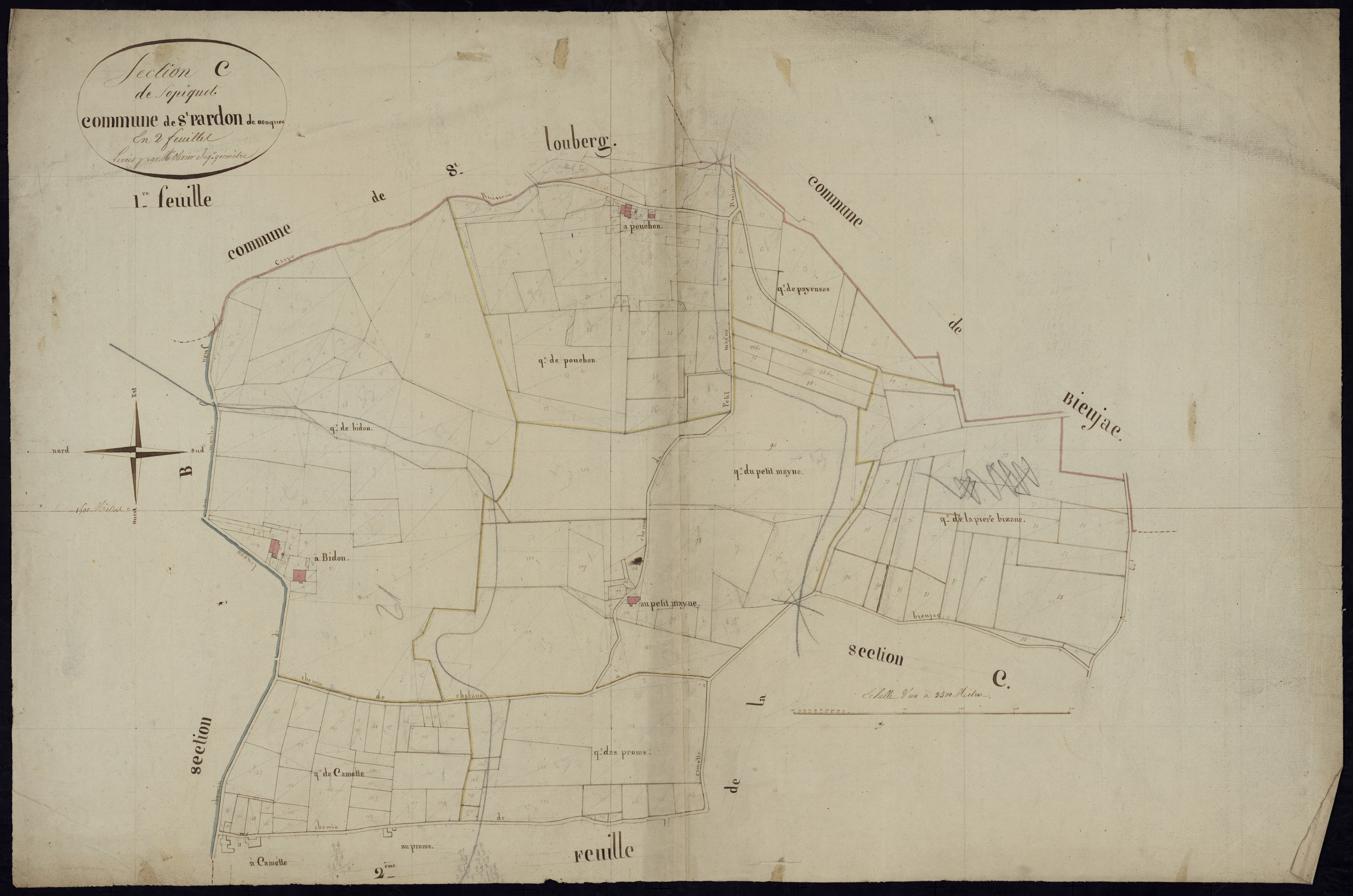 Saint-Pardon-de-Conques - -Section C feuille 1 : Sopiquet