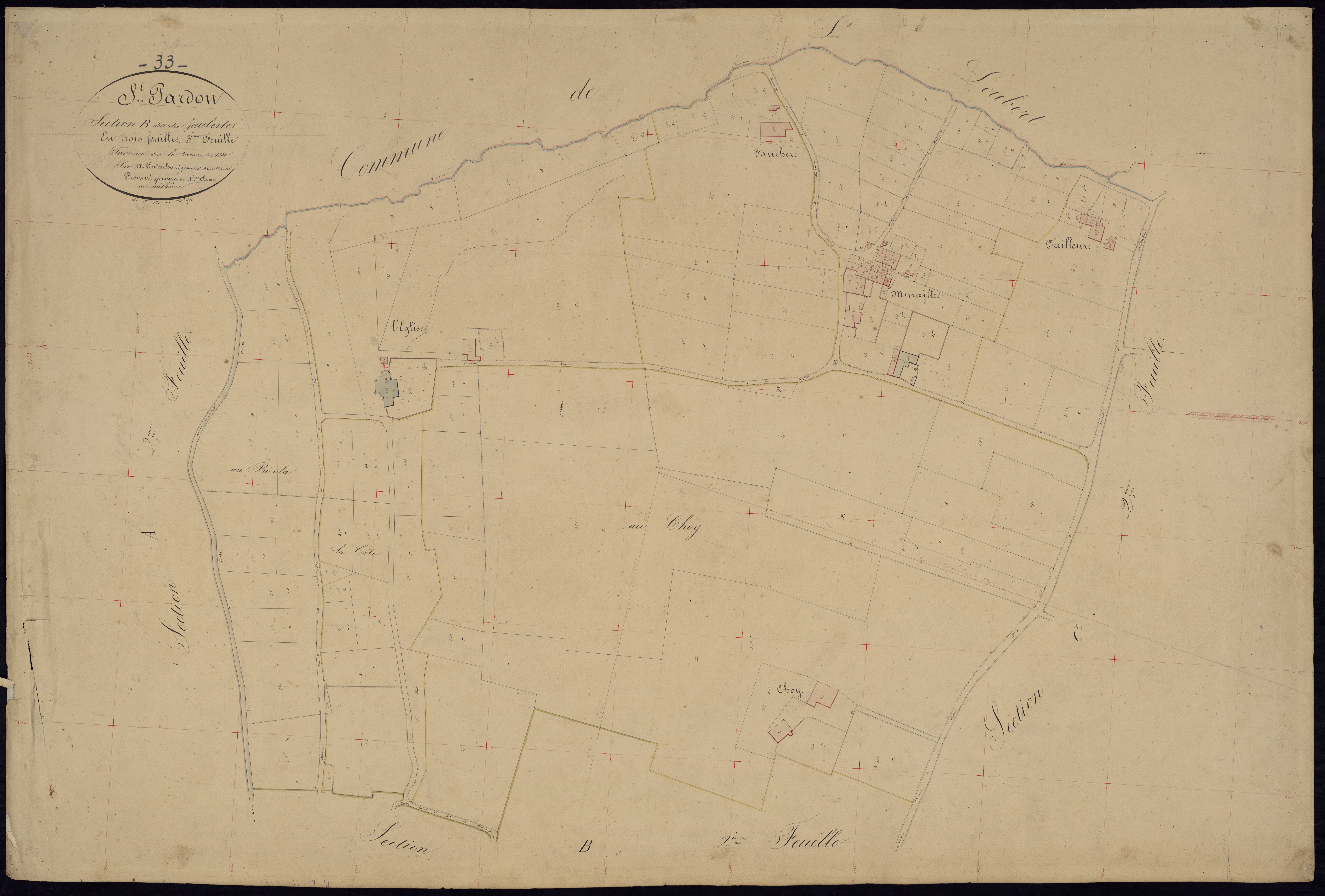 Saint-Pardon-de-Conques - -Section B feuille 3 : Les Jauberthes