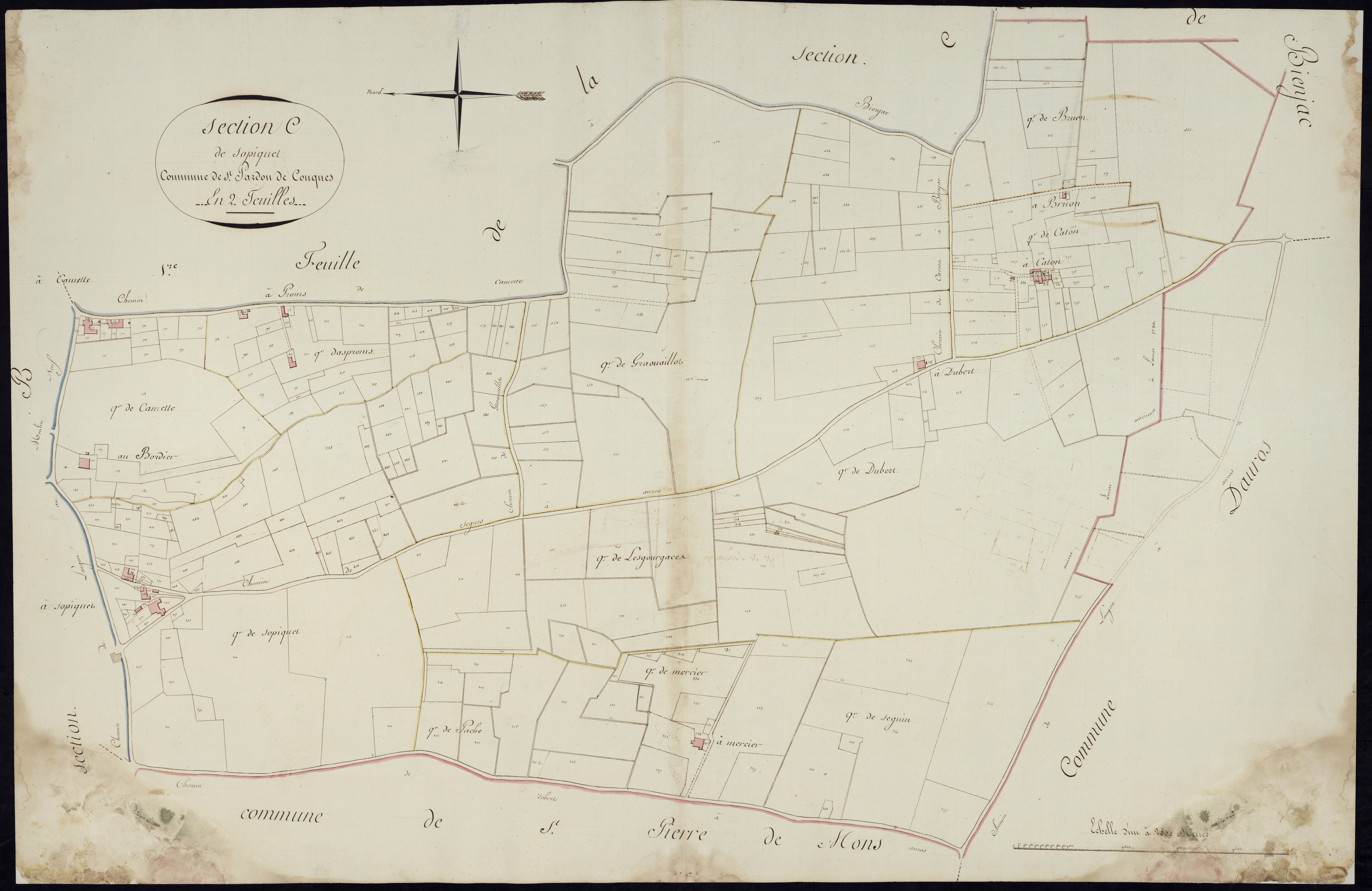 Saint-Pardon-de-Conques - -Section C feuille 1 : Sopiquet