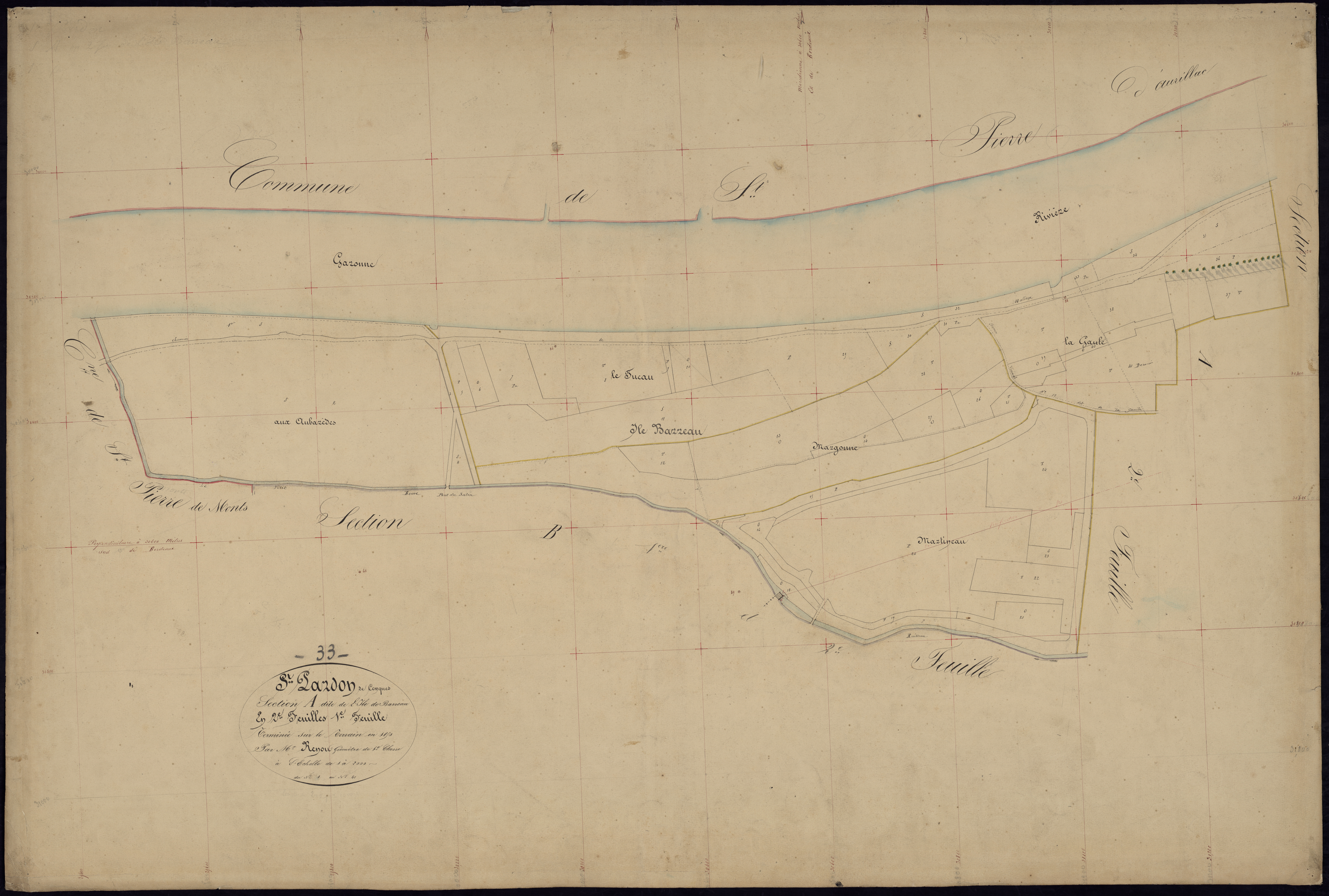 Saint-Pardon-de-Conques - -Section A feuille 1 : L'Ile-de-Barrau