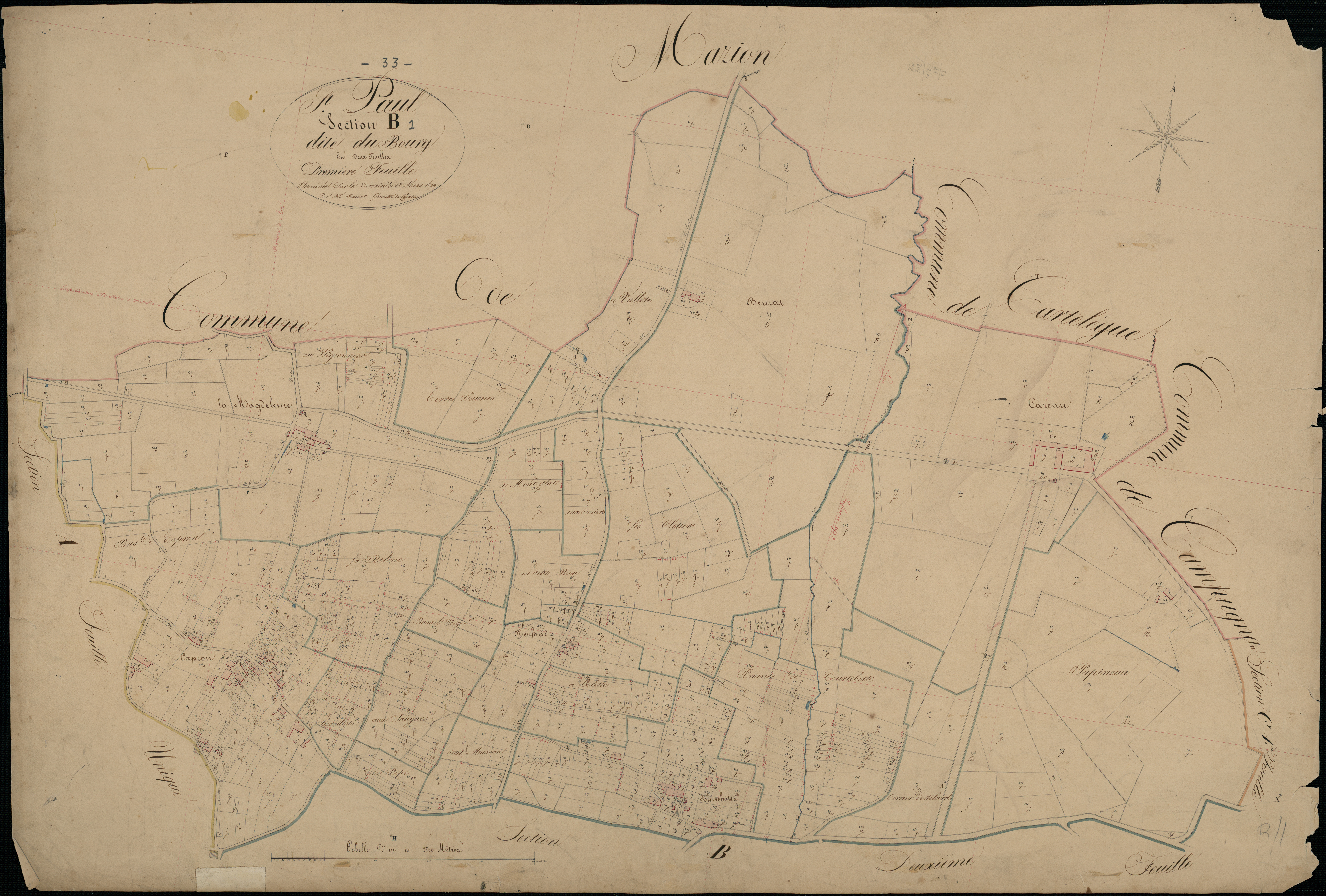 Saint-Paul - -Section B feuille 1 : Le Bourg