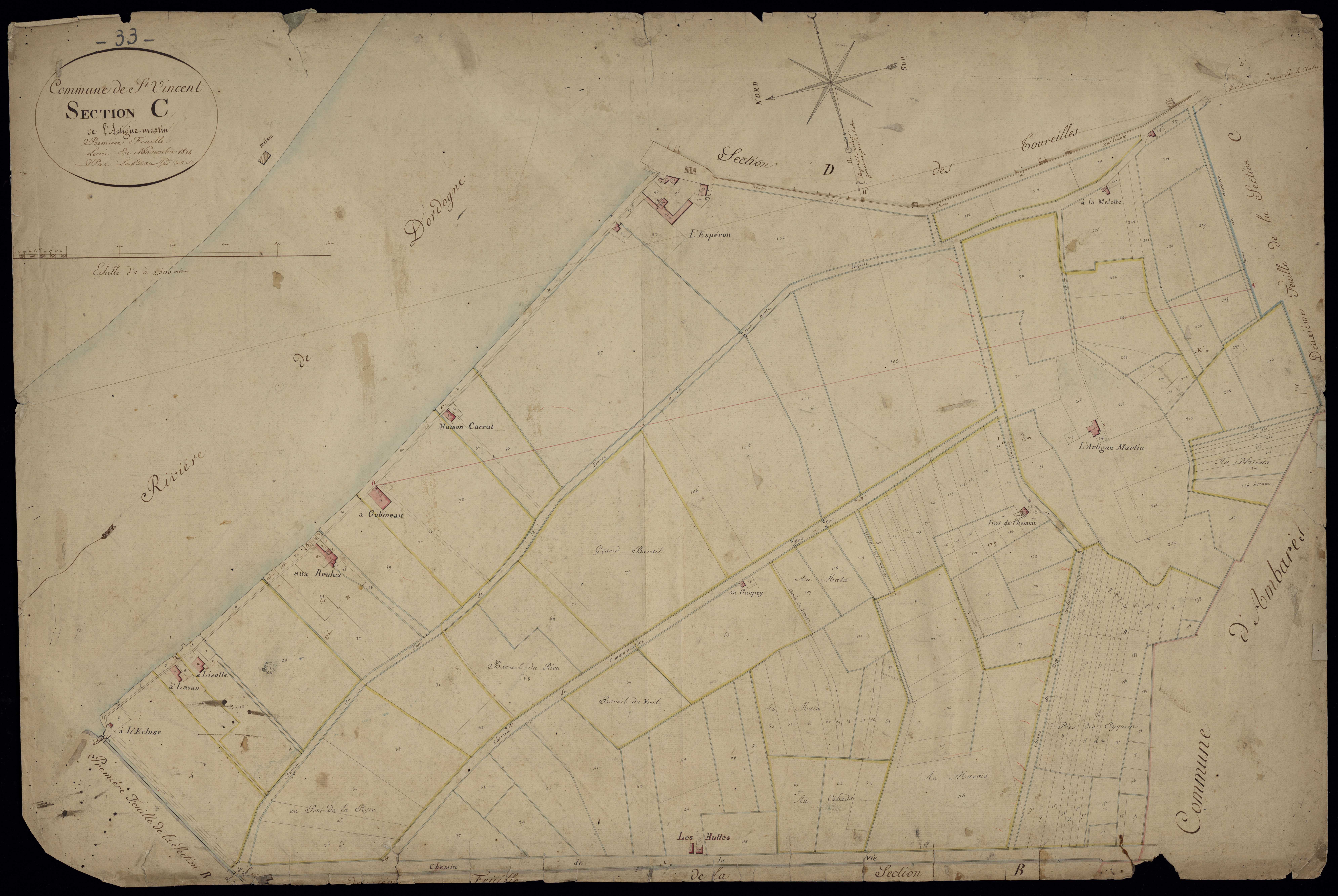 Saint-Paul - -Section C feuille 1 : L'Artigue-Martion