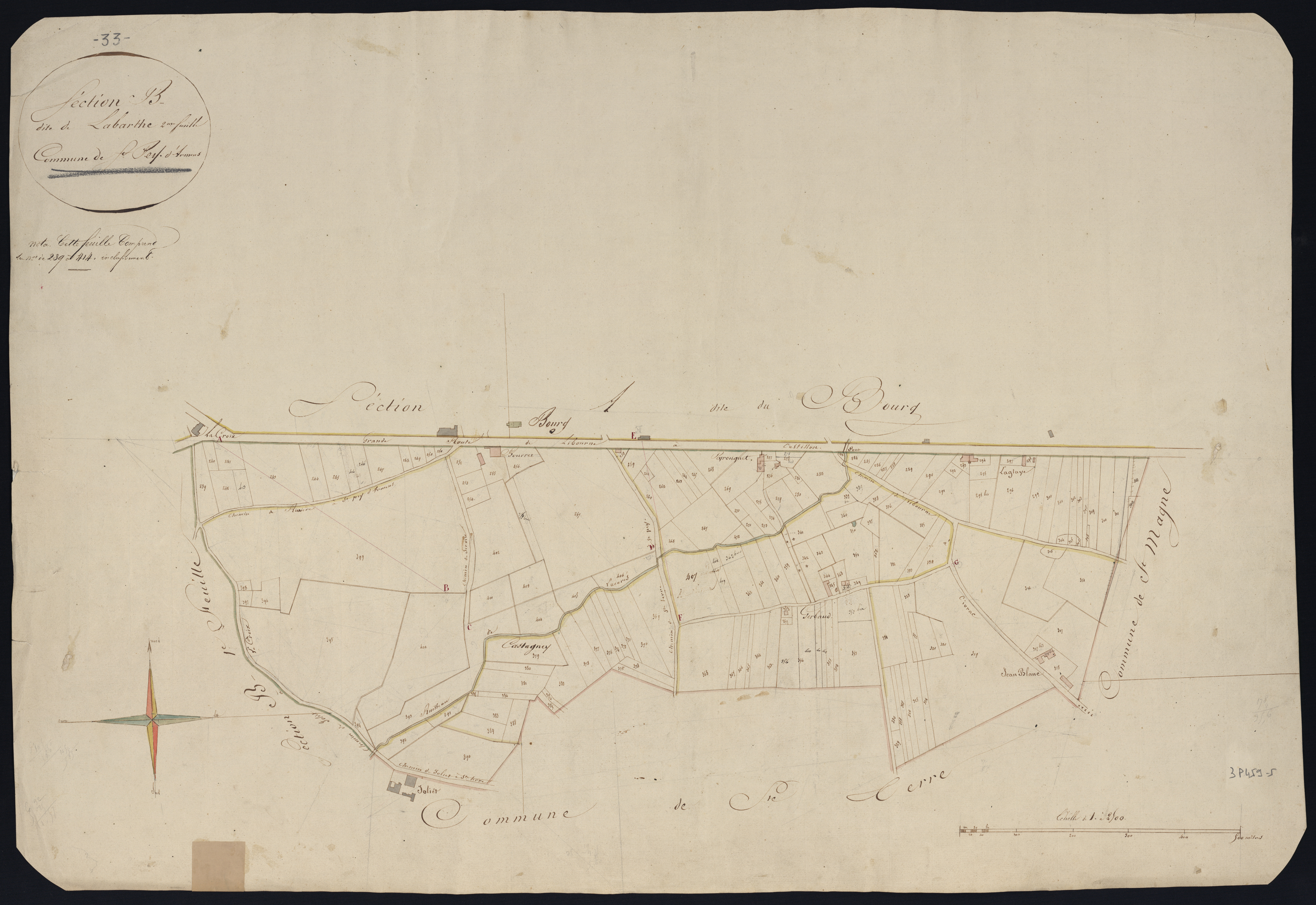 Saint-Pey-d'Armens - -Section B feuille 2 : Labarthe
