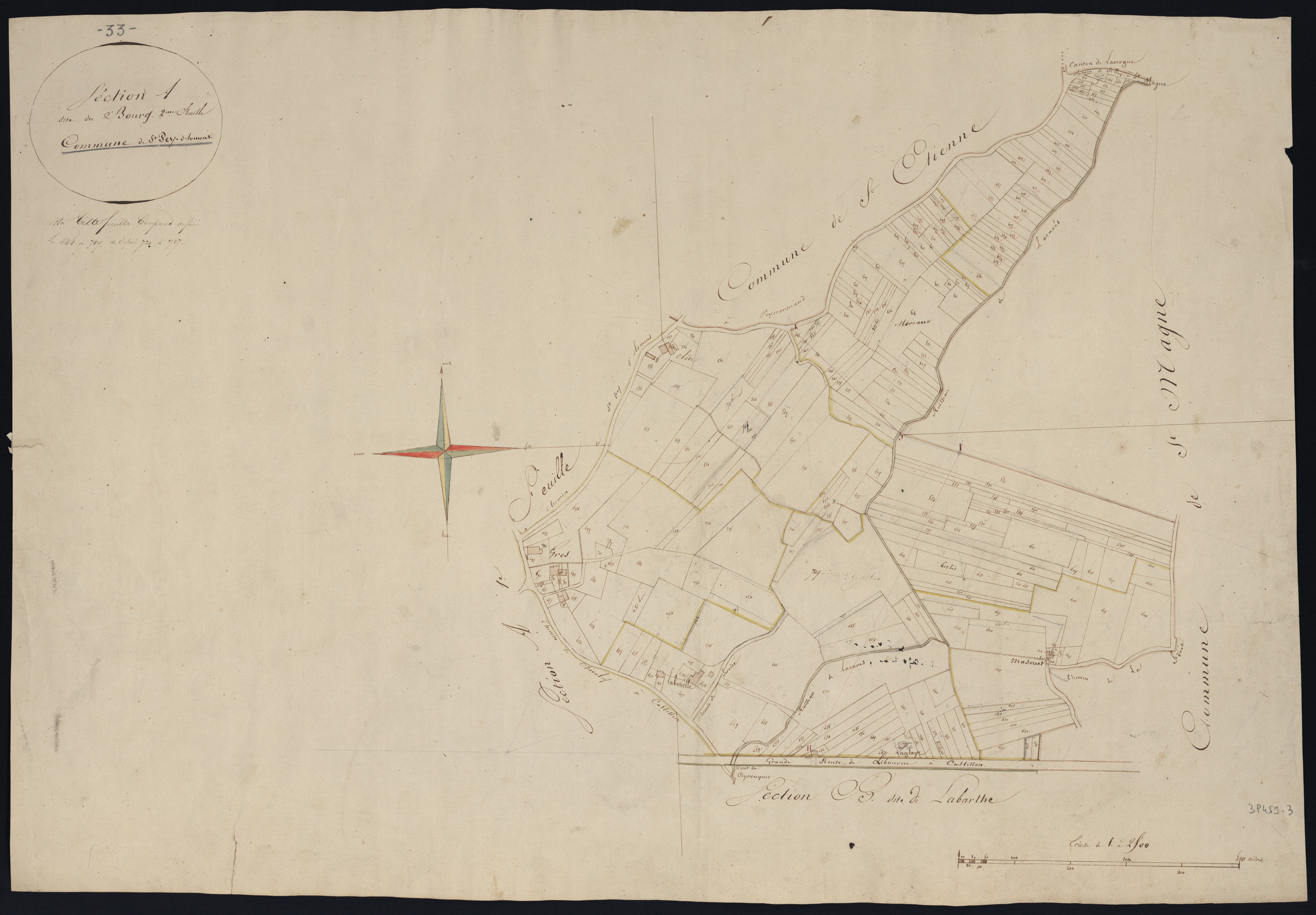 Saint-Pey-d'Armens - -Section A feuille 2 : Le Bourg