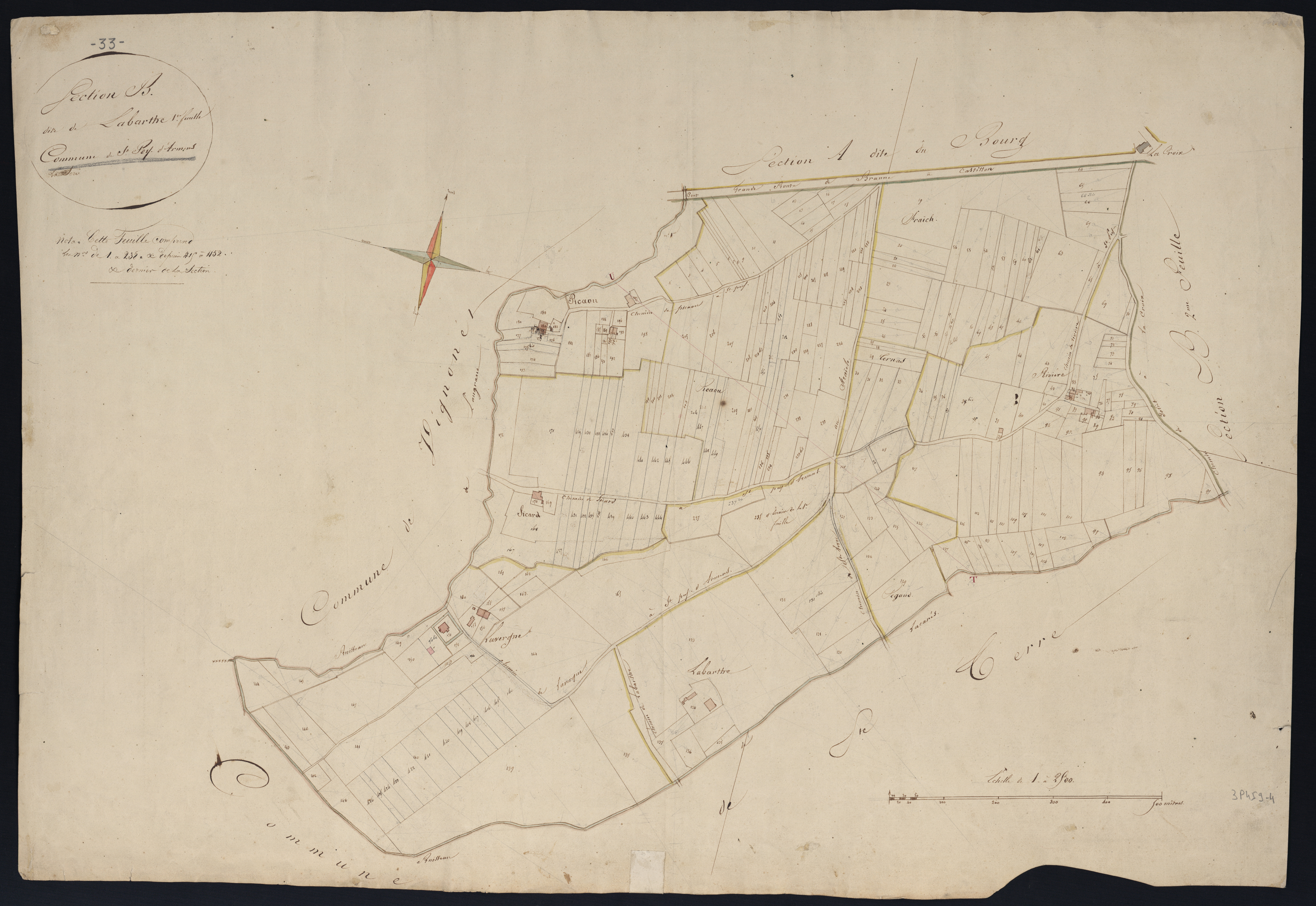Saint-Pey-d'Armens - -Section B feuille 1 : Labarthe
