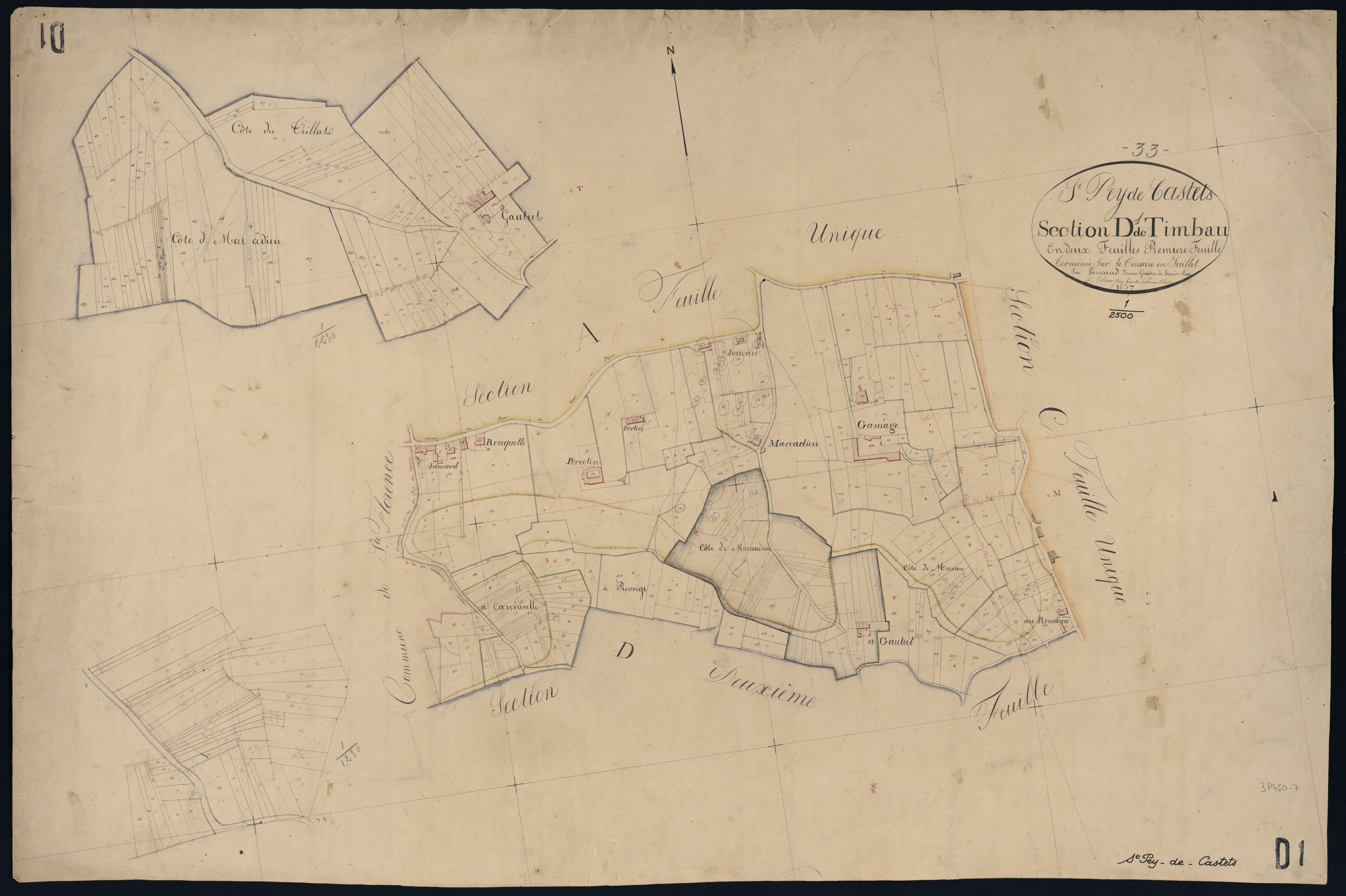 Saint-Pey-de-Castets - -Section C feuille 2 : Le Bourg