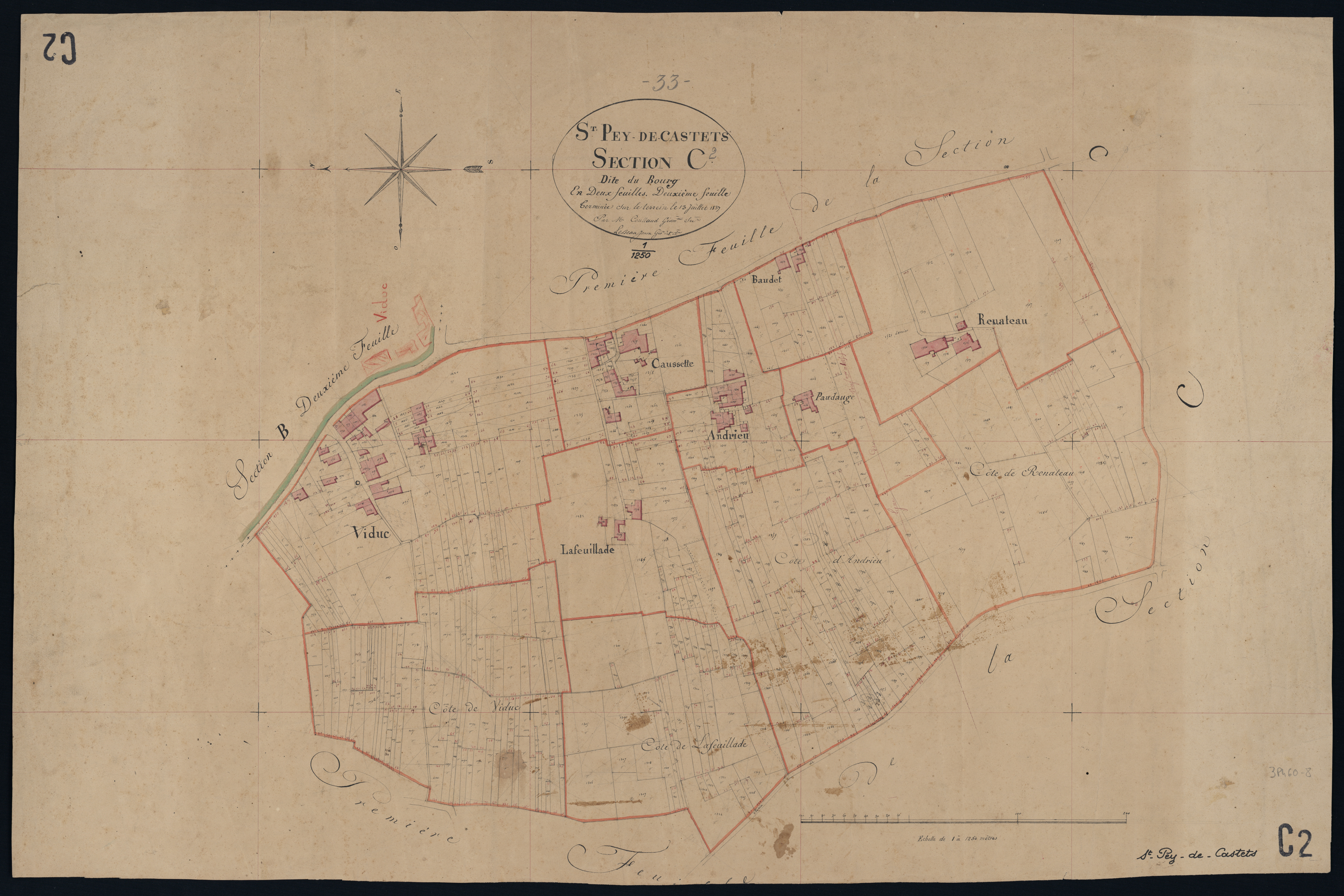 Saint-Pey-de-Castets - -Section D feuille 1 : Timbau