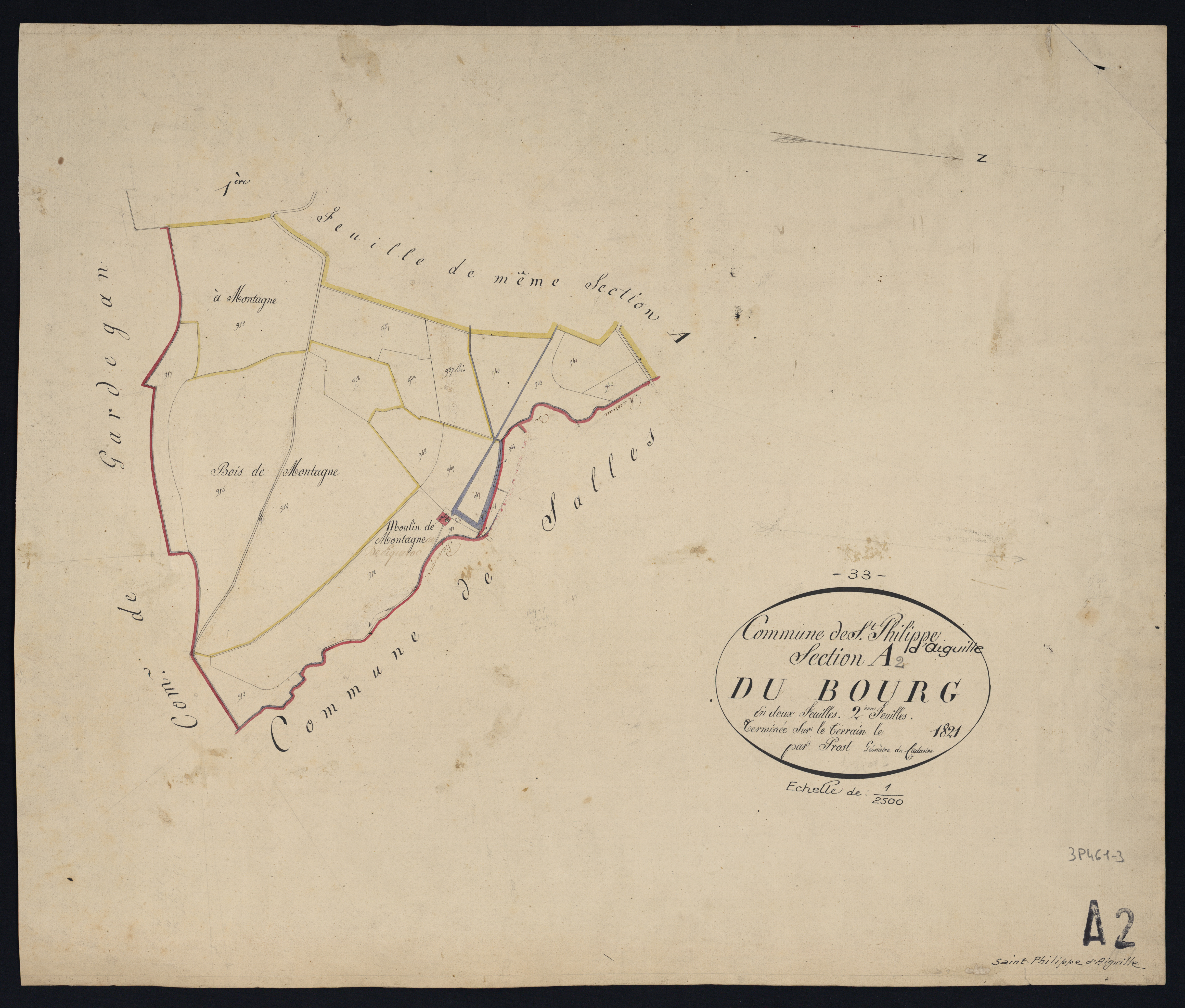 Saint-Philippe-d'Aiguille - -Section A feuille 2 : Le Bourg