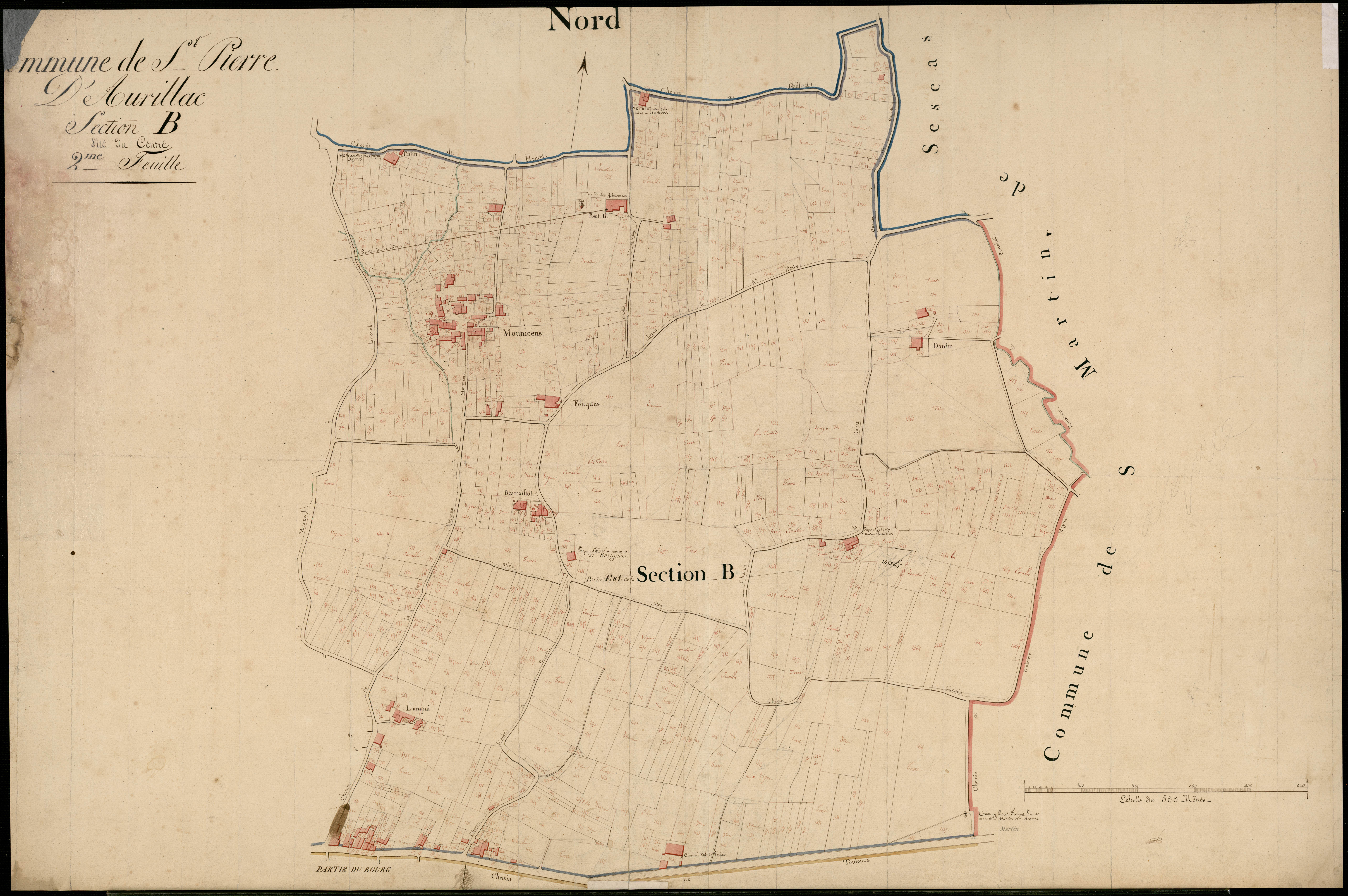 Saint-Pierre-d'Aurillac - -Section B feuille 2 : Centre