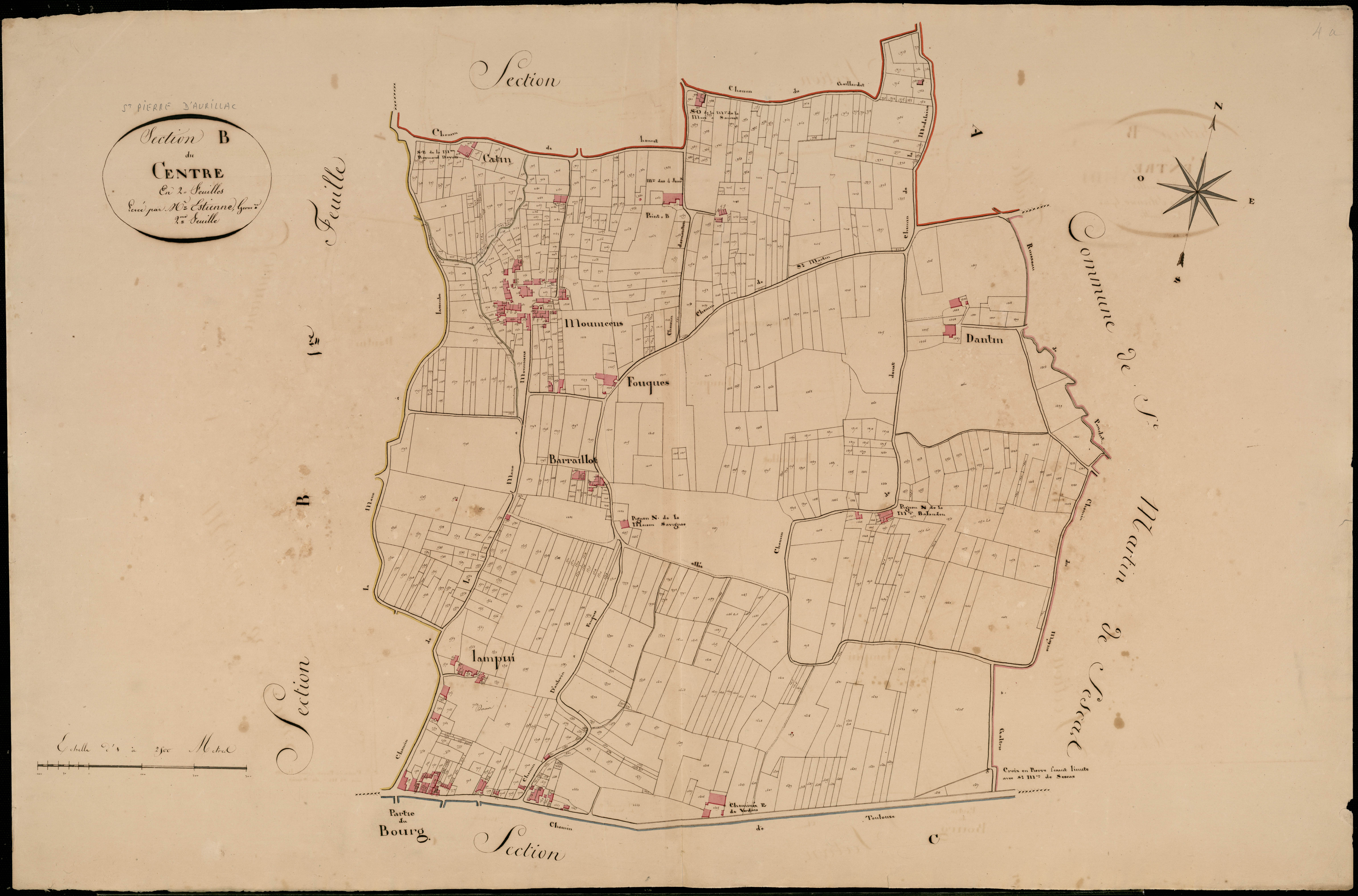 Saint-Pierre-d'Aurillac - -Section B feuille 2 : Le Centre