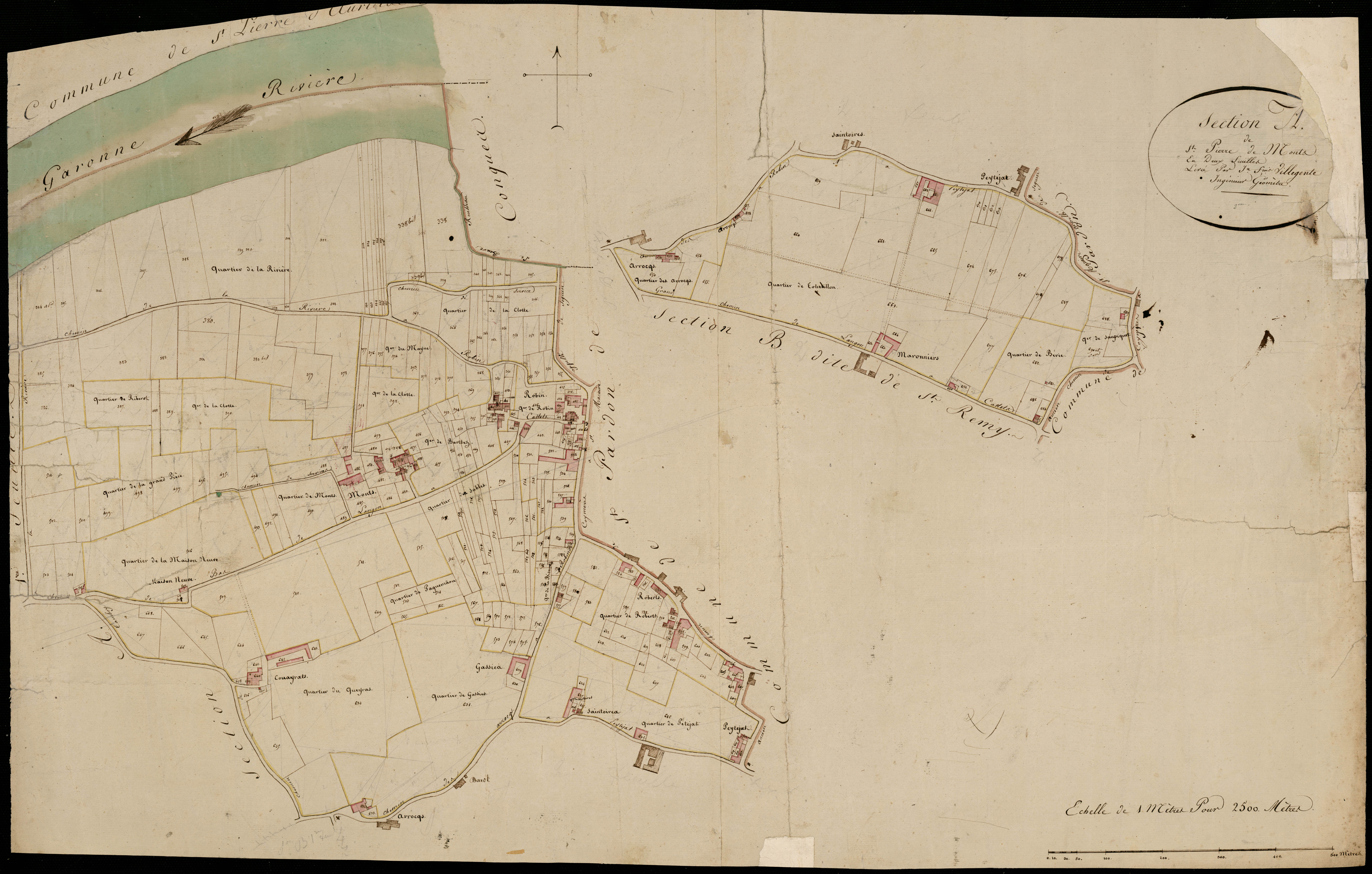 Saint-Pierre-de-Mons - -Section A feuille 2 : L'Ariberot