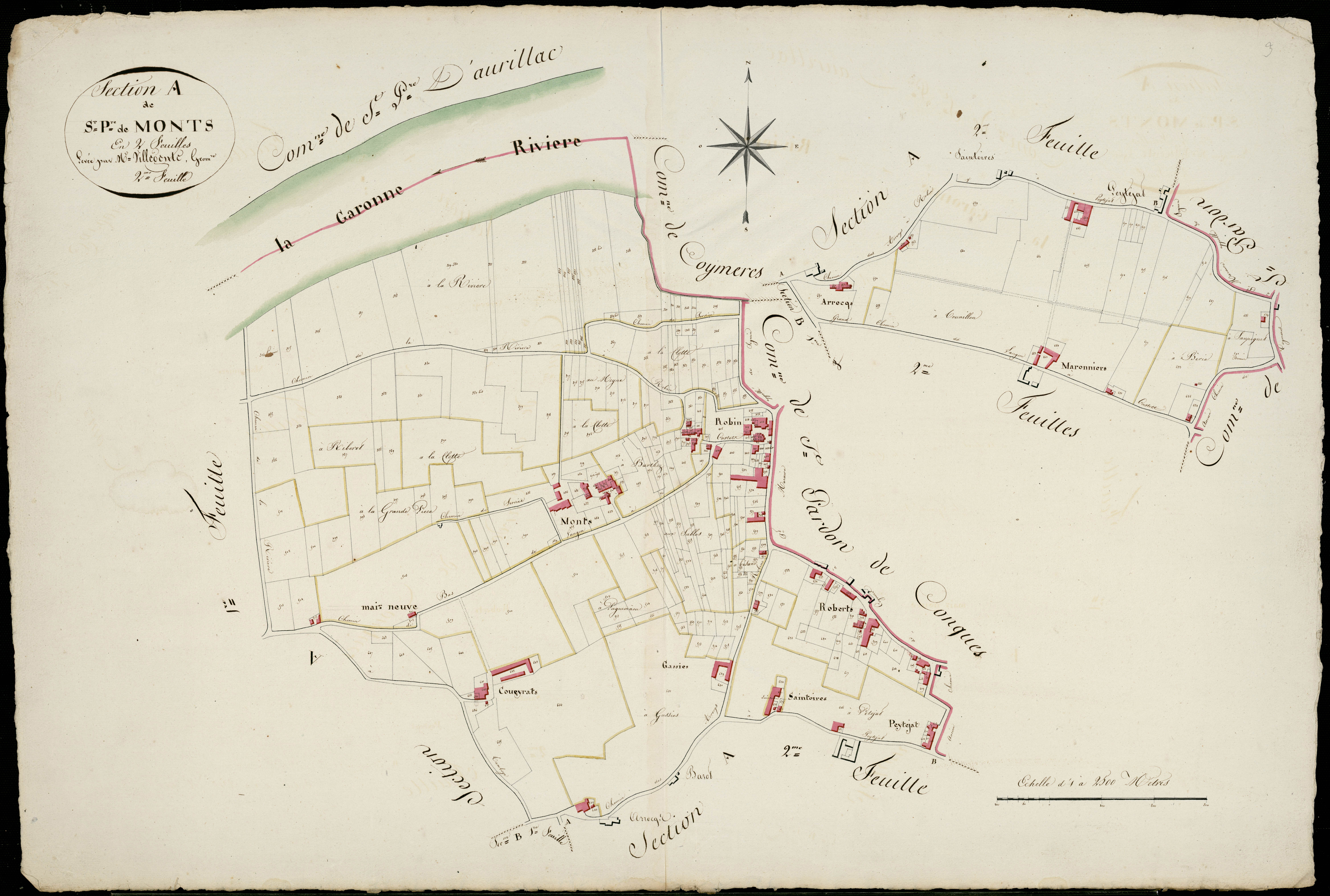 Saint-Pierre-de-Mons - -Section A feuille 2 : non indiqué