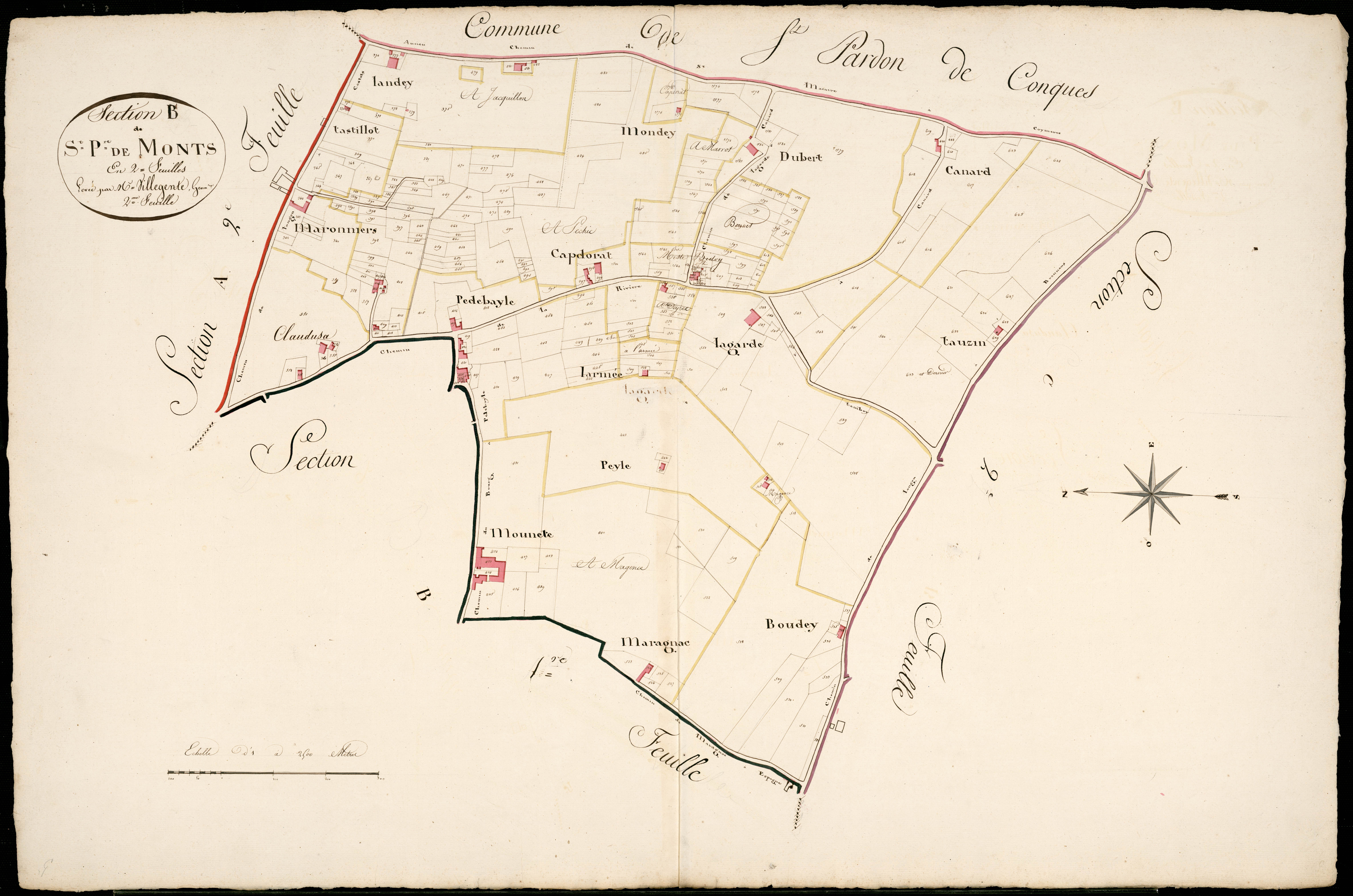 Saint-Pierre-de-Mons - -Section B feuille 2 : non indiqué