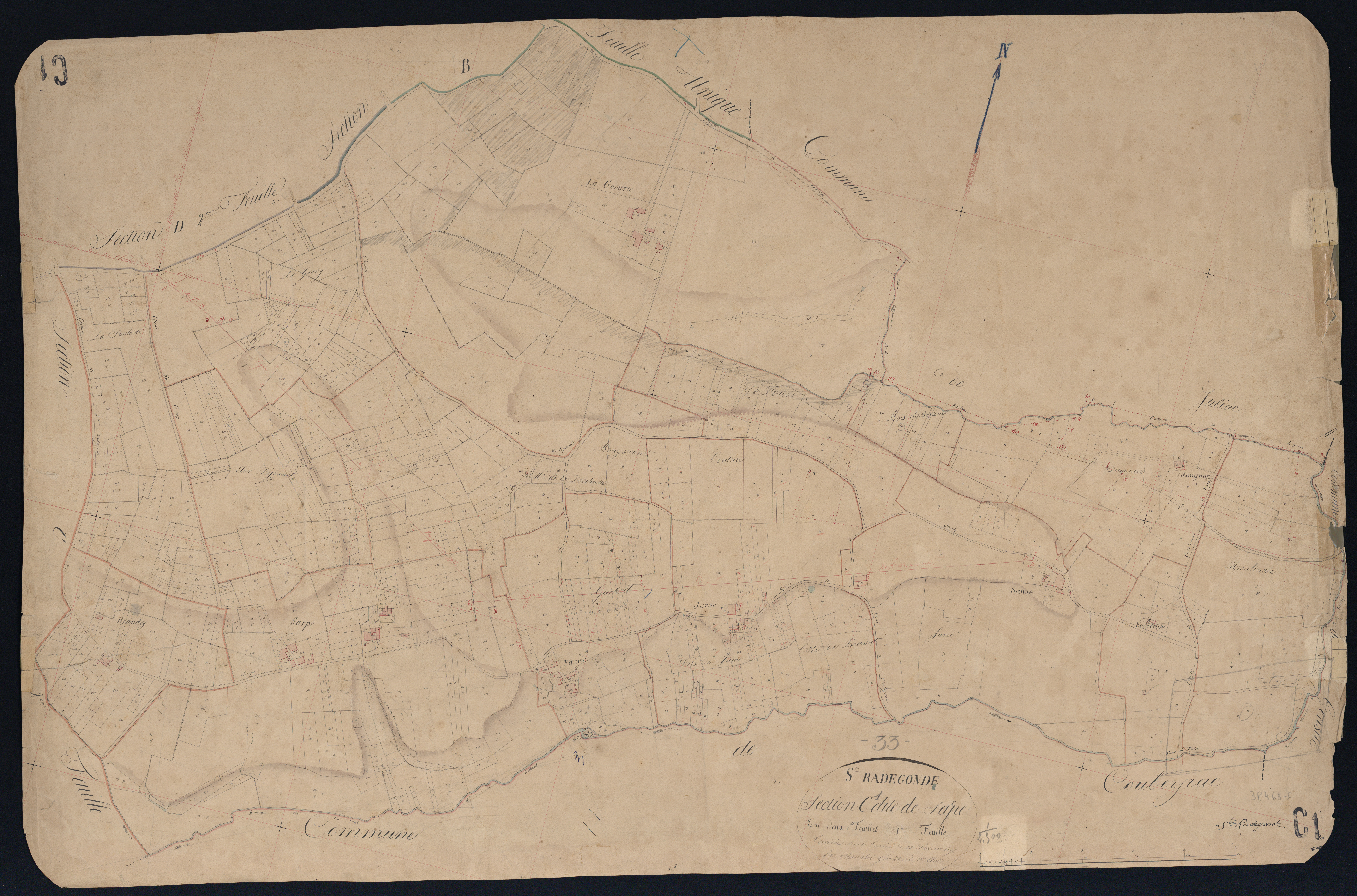 Sainte-Radegonde - -Section C feuille 1 : Sarpe