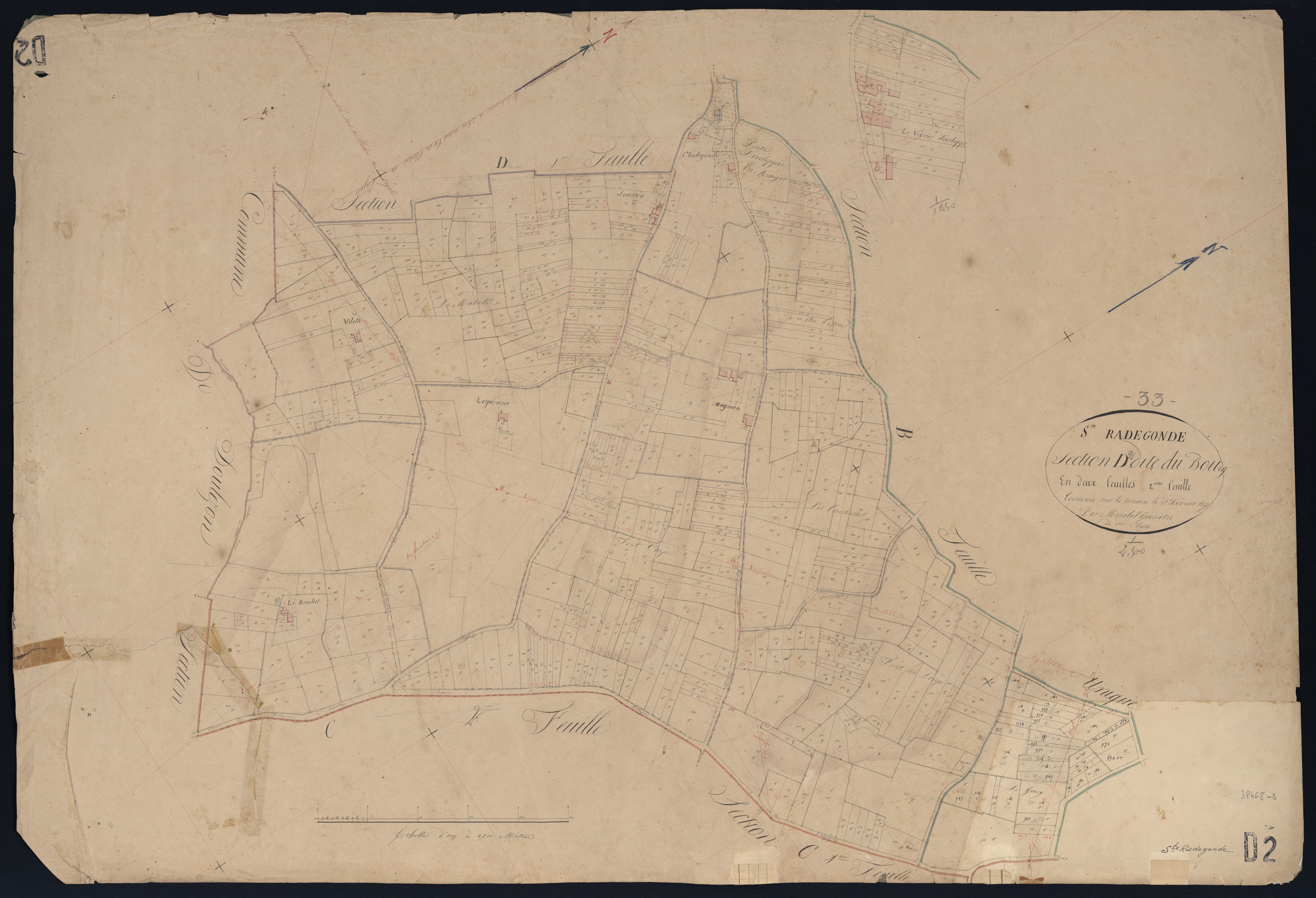 Sainte-Radegonde - -Section D feuille 2 : Le Bourg