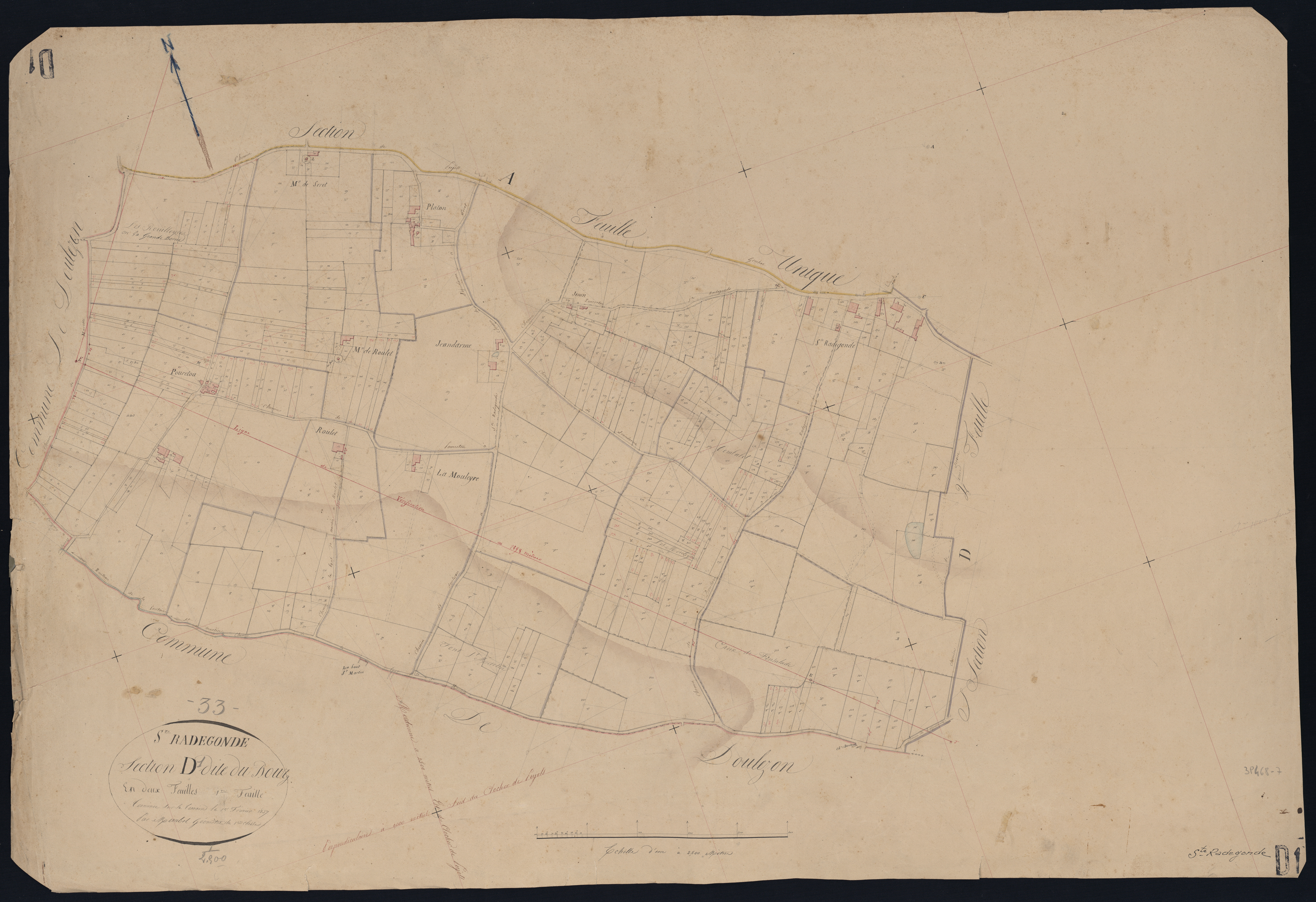 Sainte-Radegonde - -Section D feuille 1 : Le Bourg