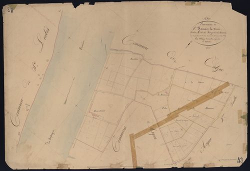 Saint-Romain-la-Virvée - -Section A feuille 3 : Le Bourg et La Rouanne