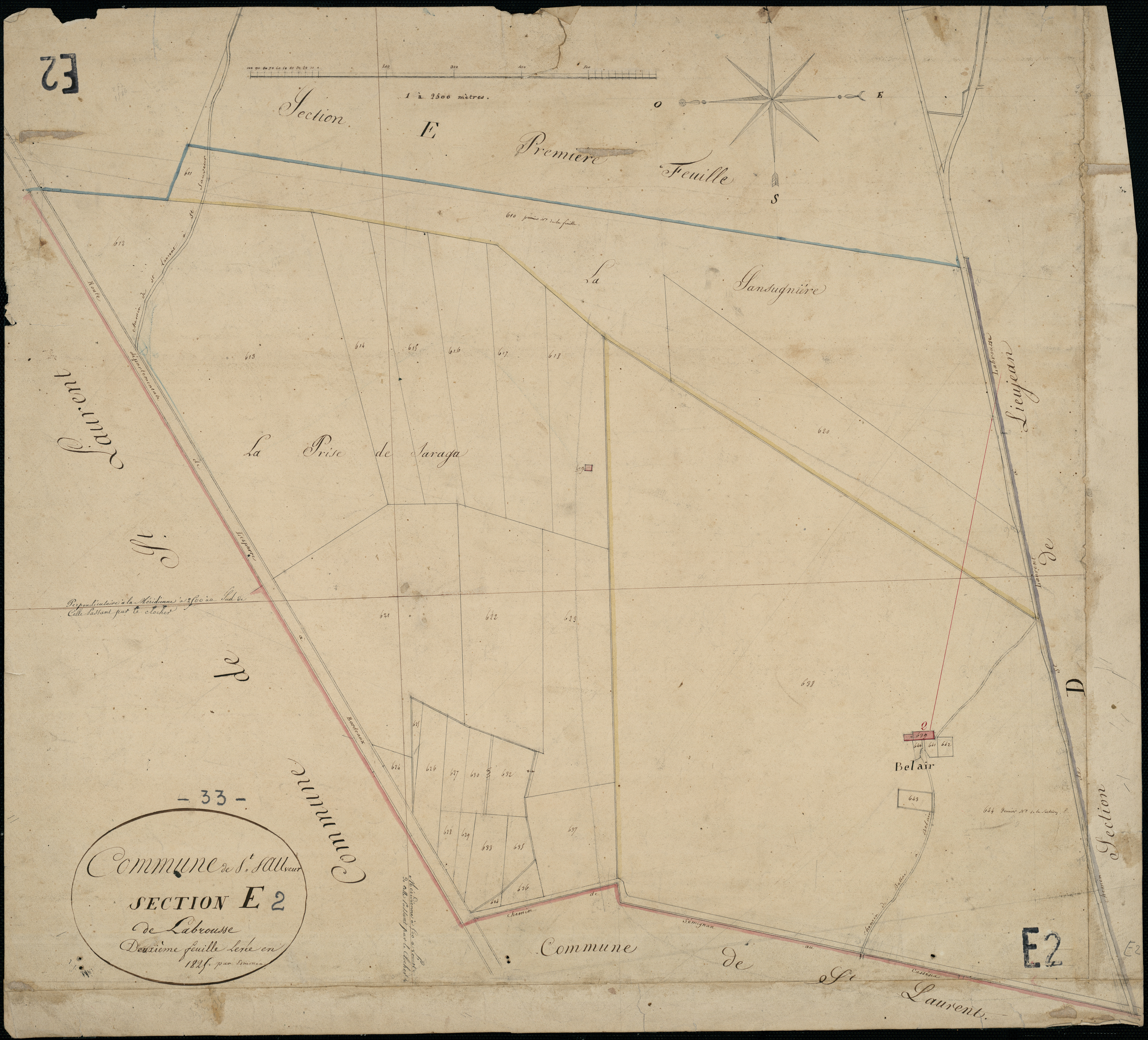 Saint-Sauveur - -Section E feuille 2 : Labrousse