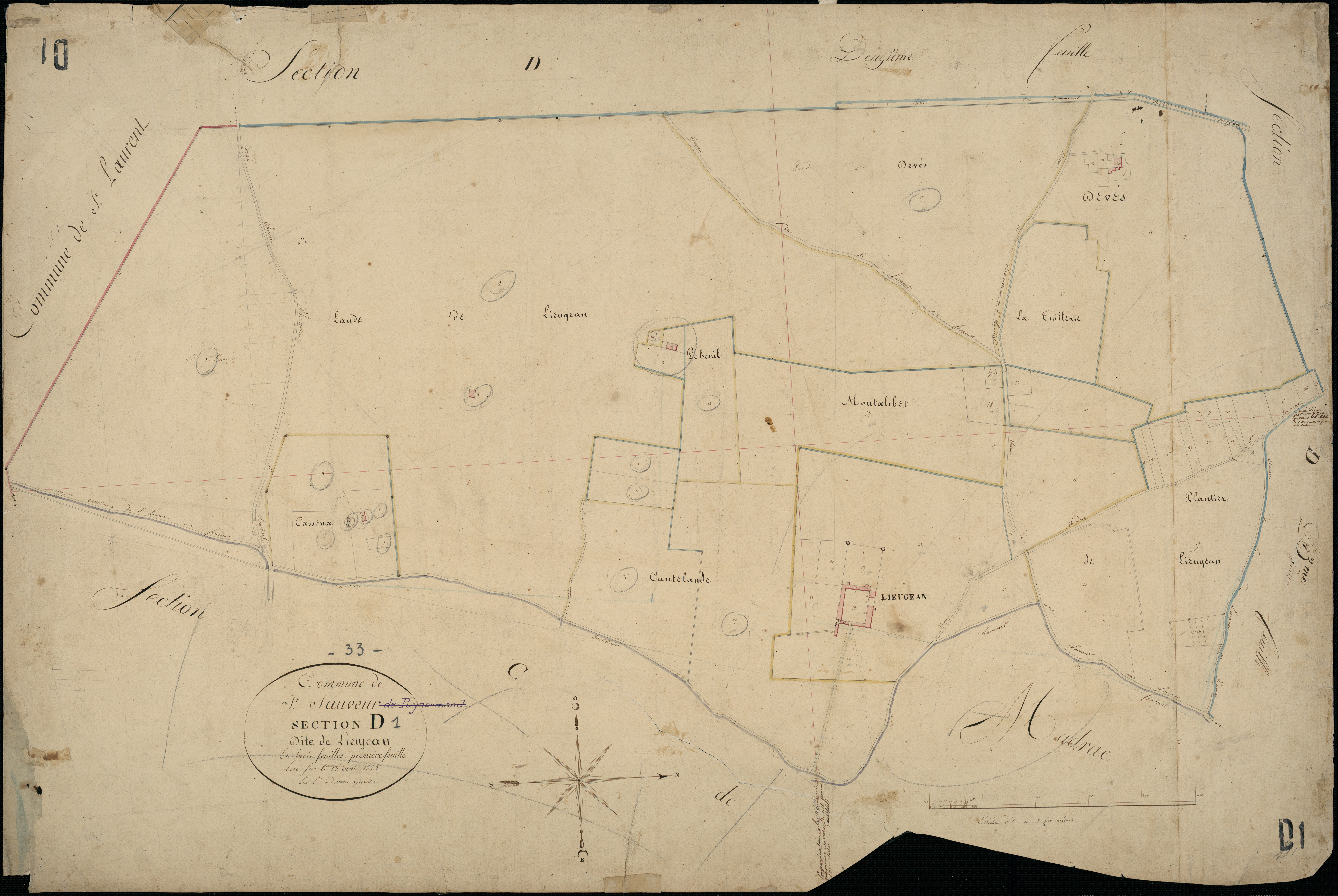 Saint-Sauveur - -Section D feuille 1 : Lieujean
