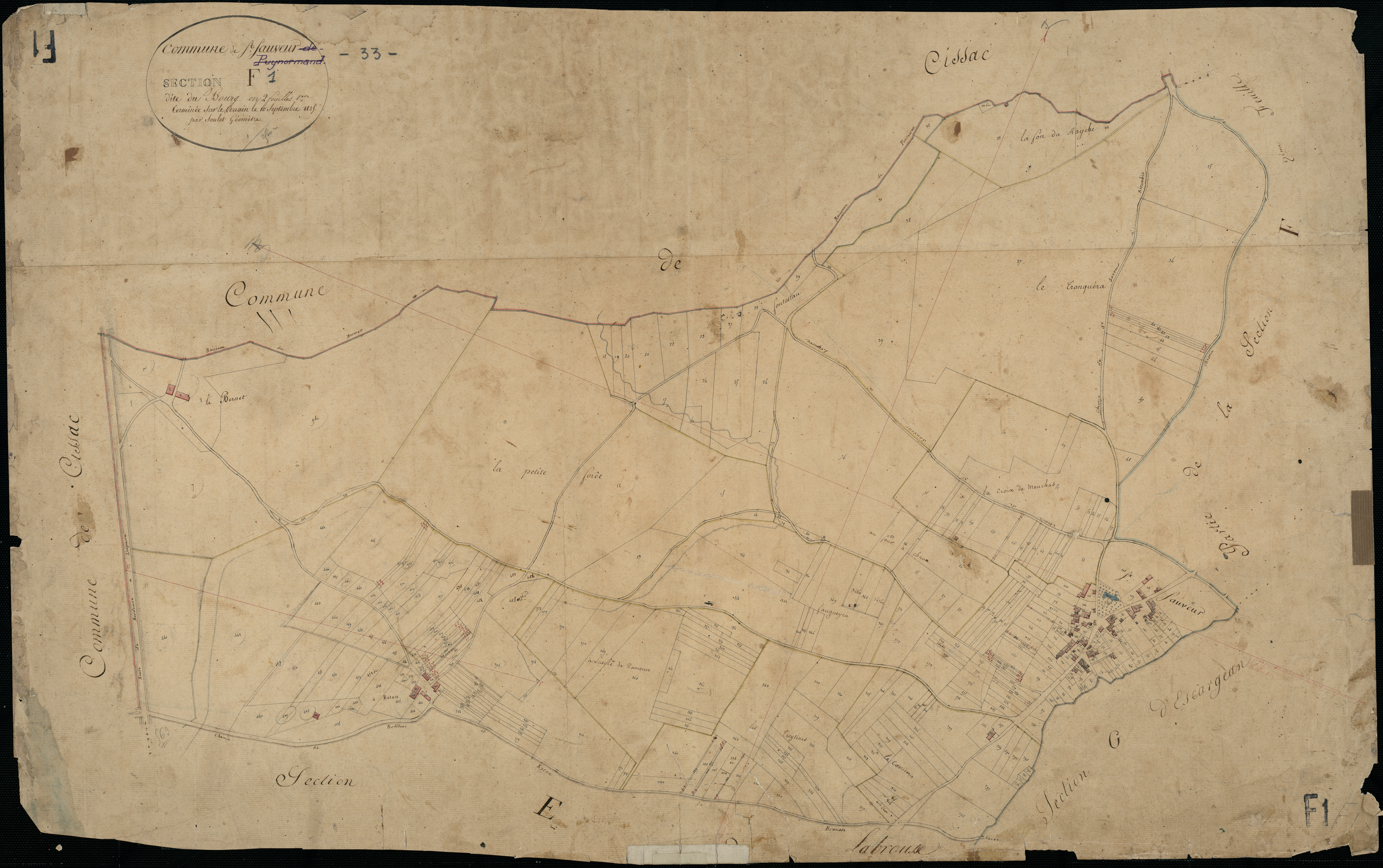 Saint-Sauveur - -Section F feuille 1 : Le Bourg