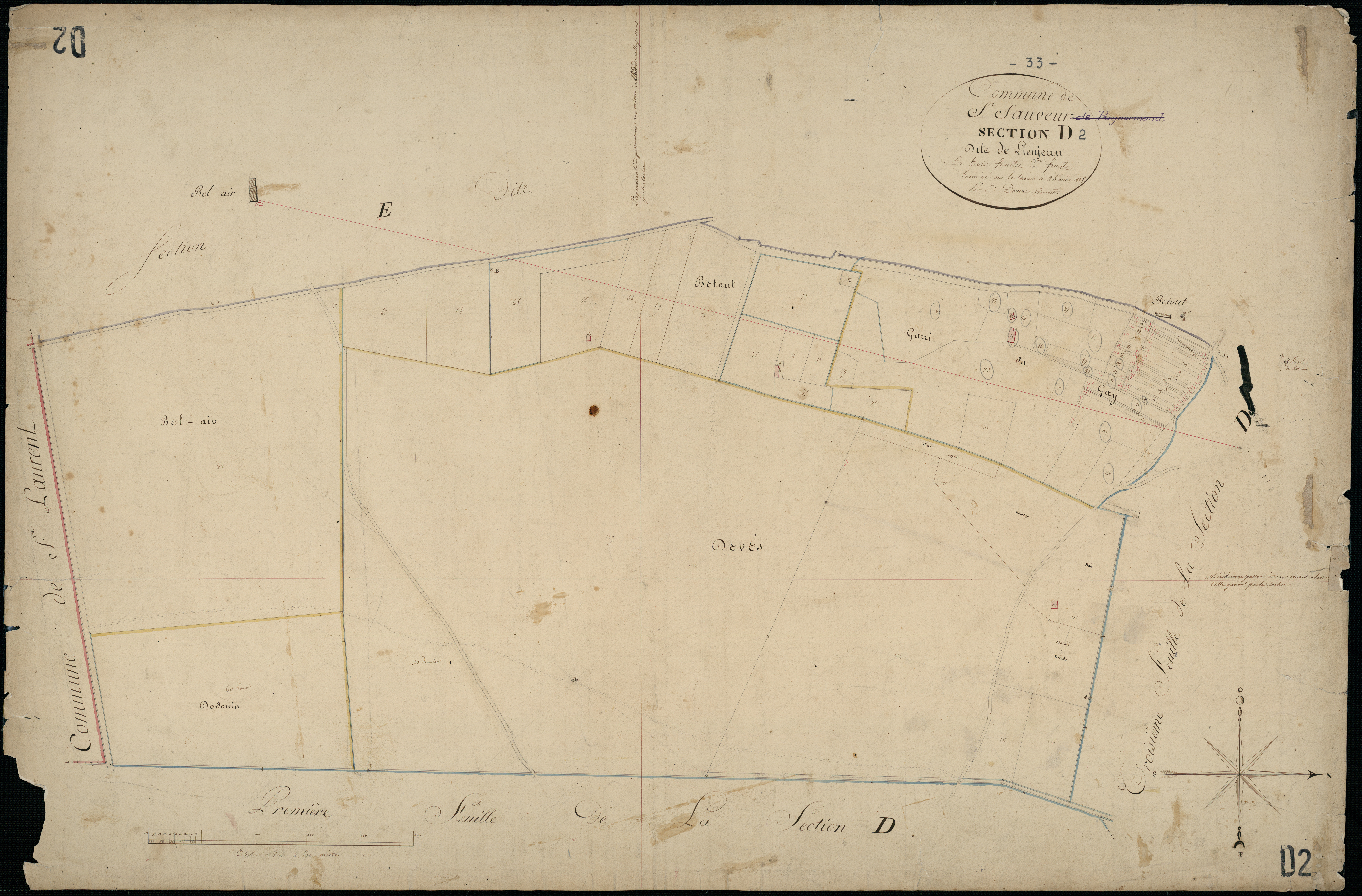 Saint-Sauveur - -Section D feuille 2 : Lieujean