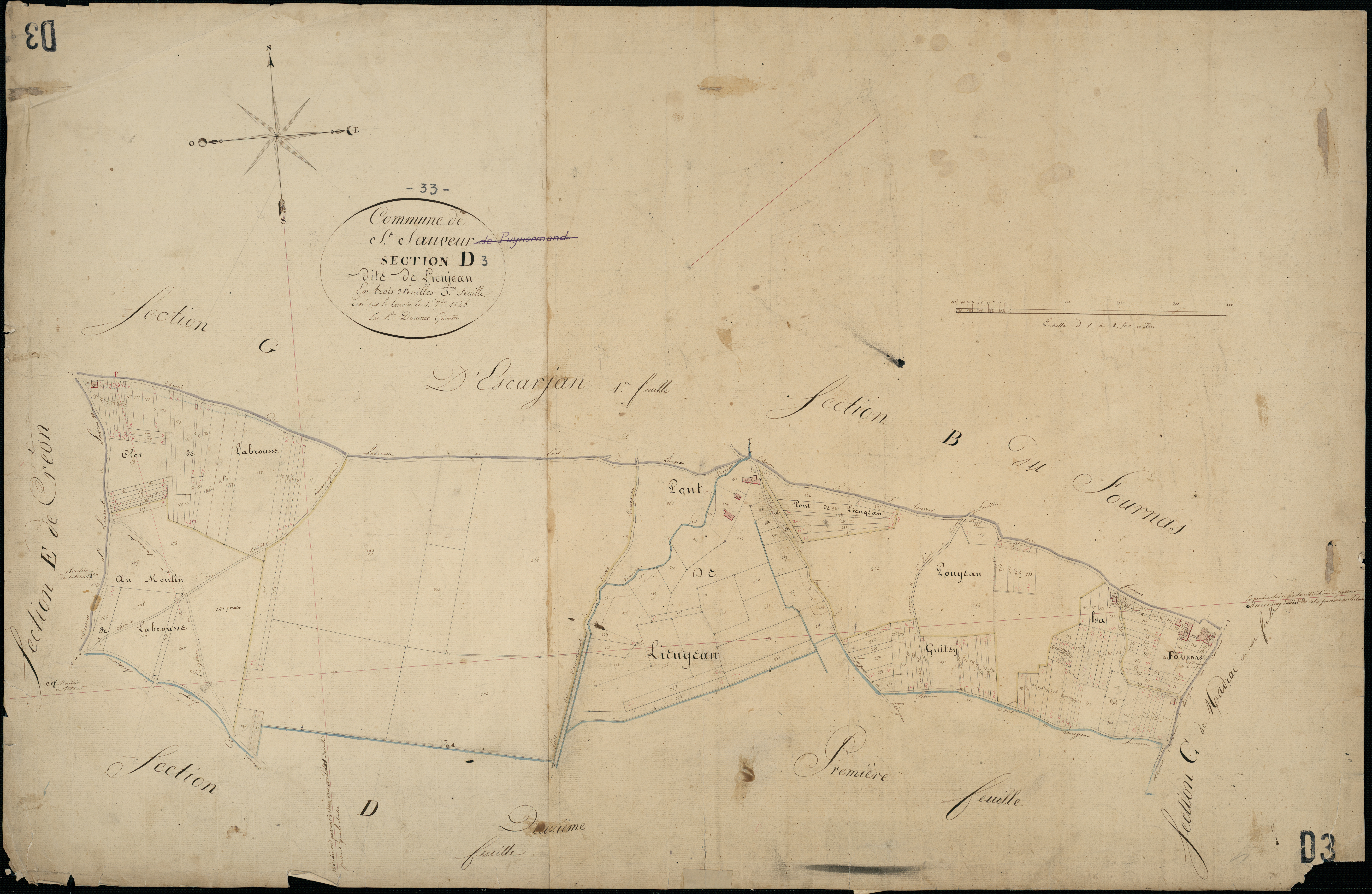 Saint-Sauveur - -Section D feuille 3 : Lieujean