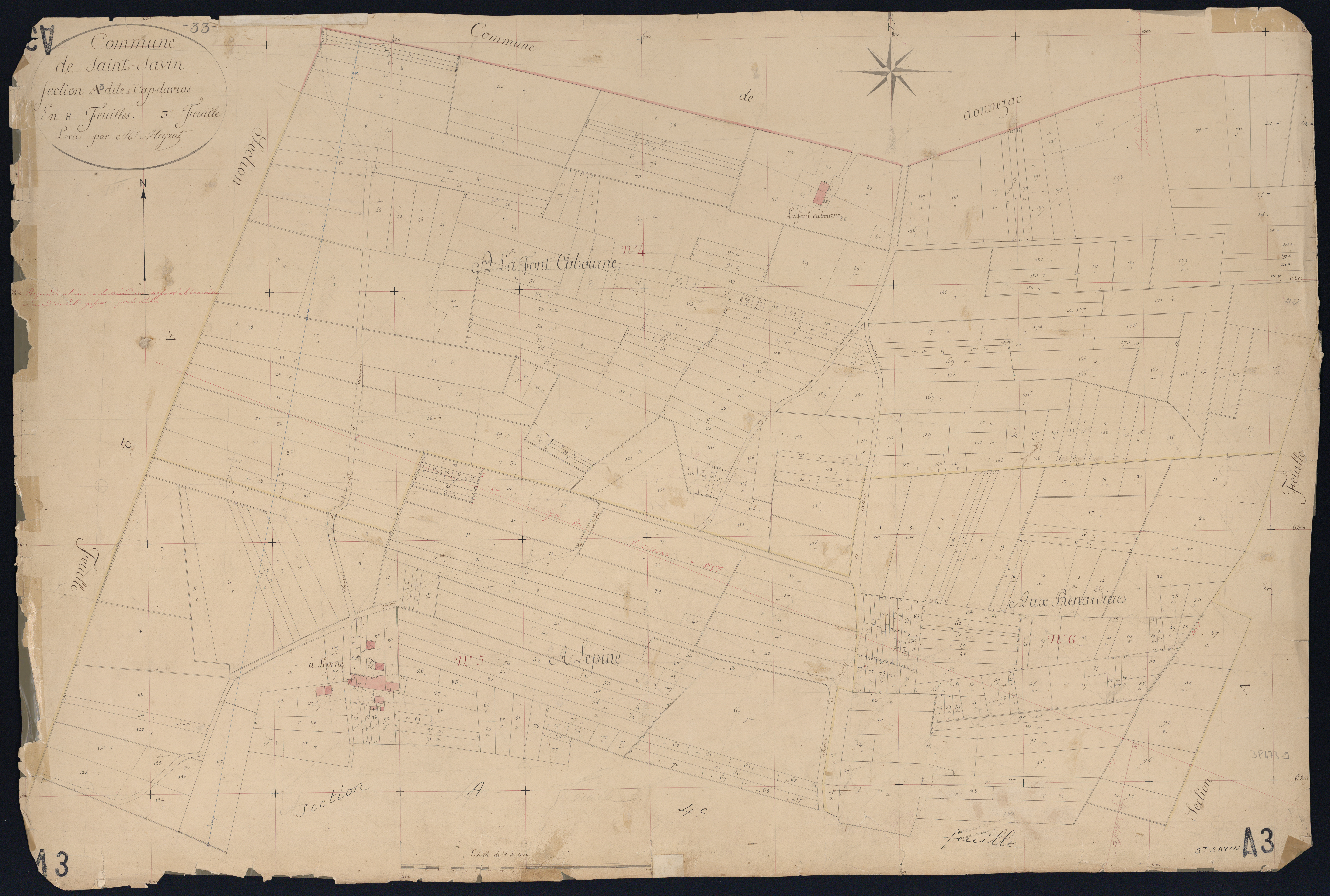 Saint-Savin - -Section A feuille 3 : Le Cap-Davias