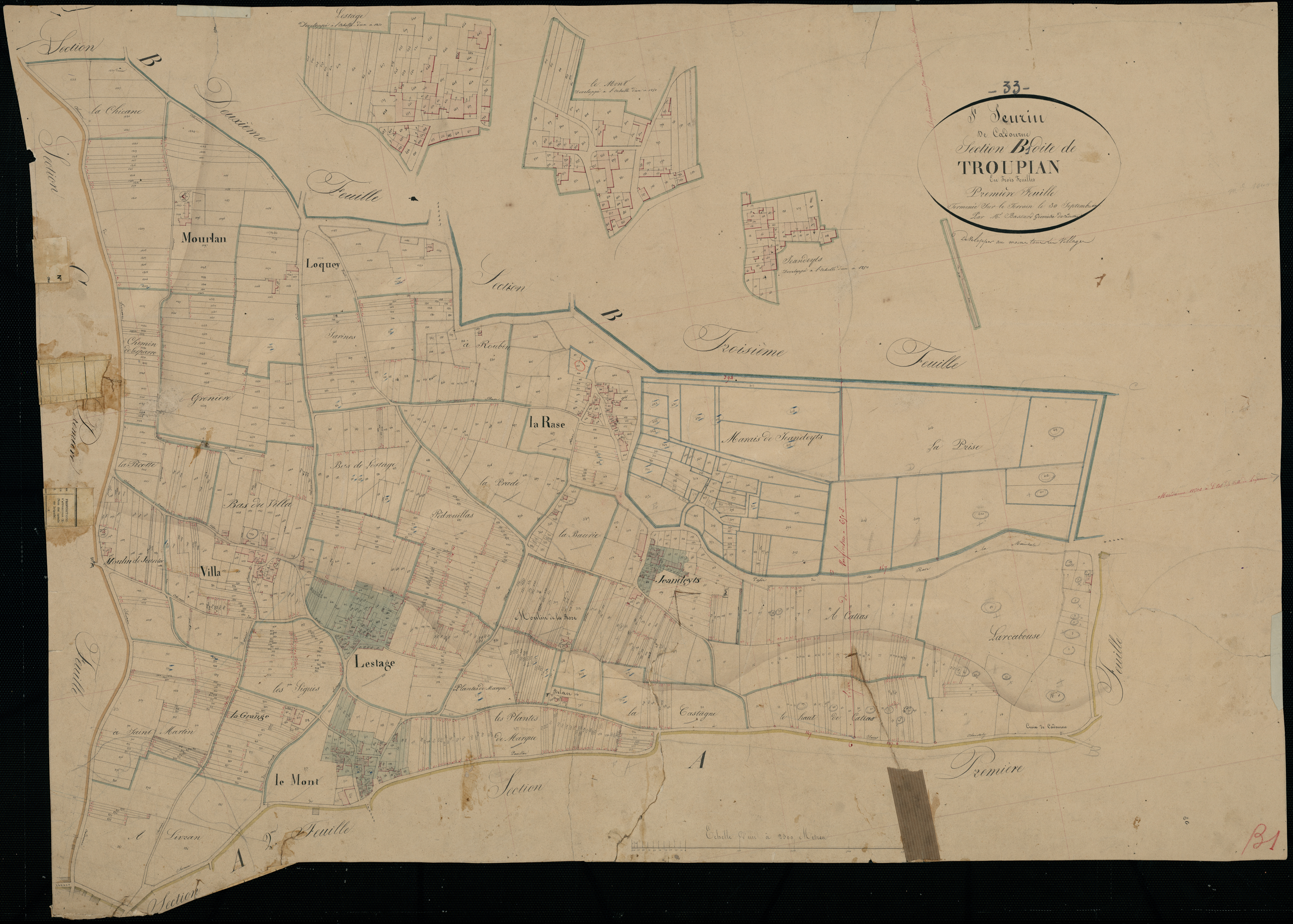 Saint-Seurin-de-Cadourne - -Section B feuille 1 : Troupian