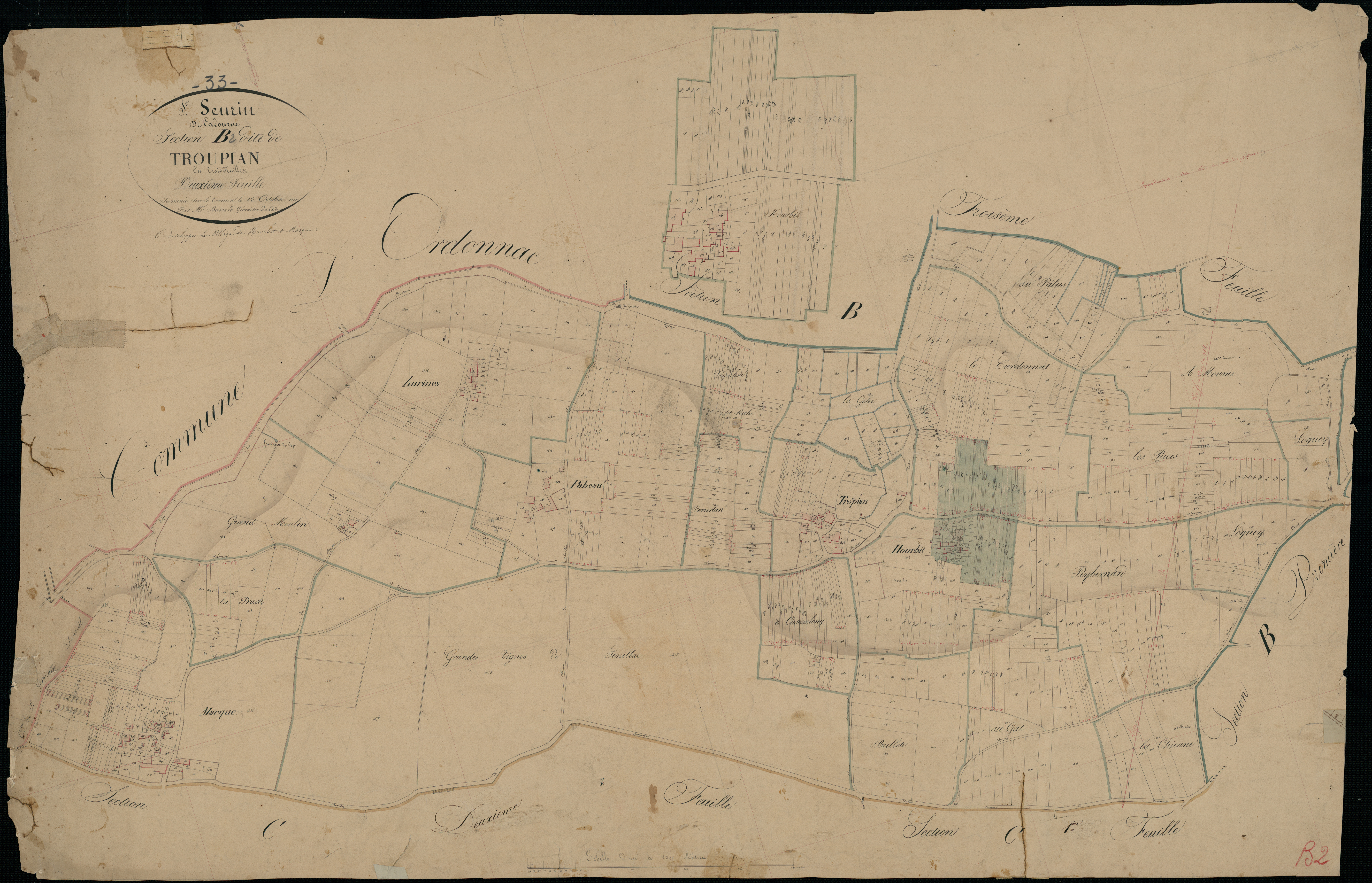 Saint-Seurin-de-Cadourne - -Section B feuille 2 : Troupian