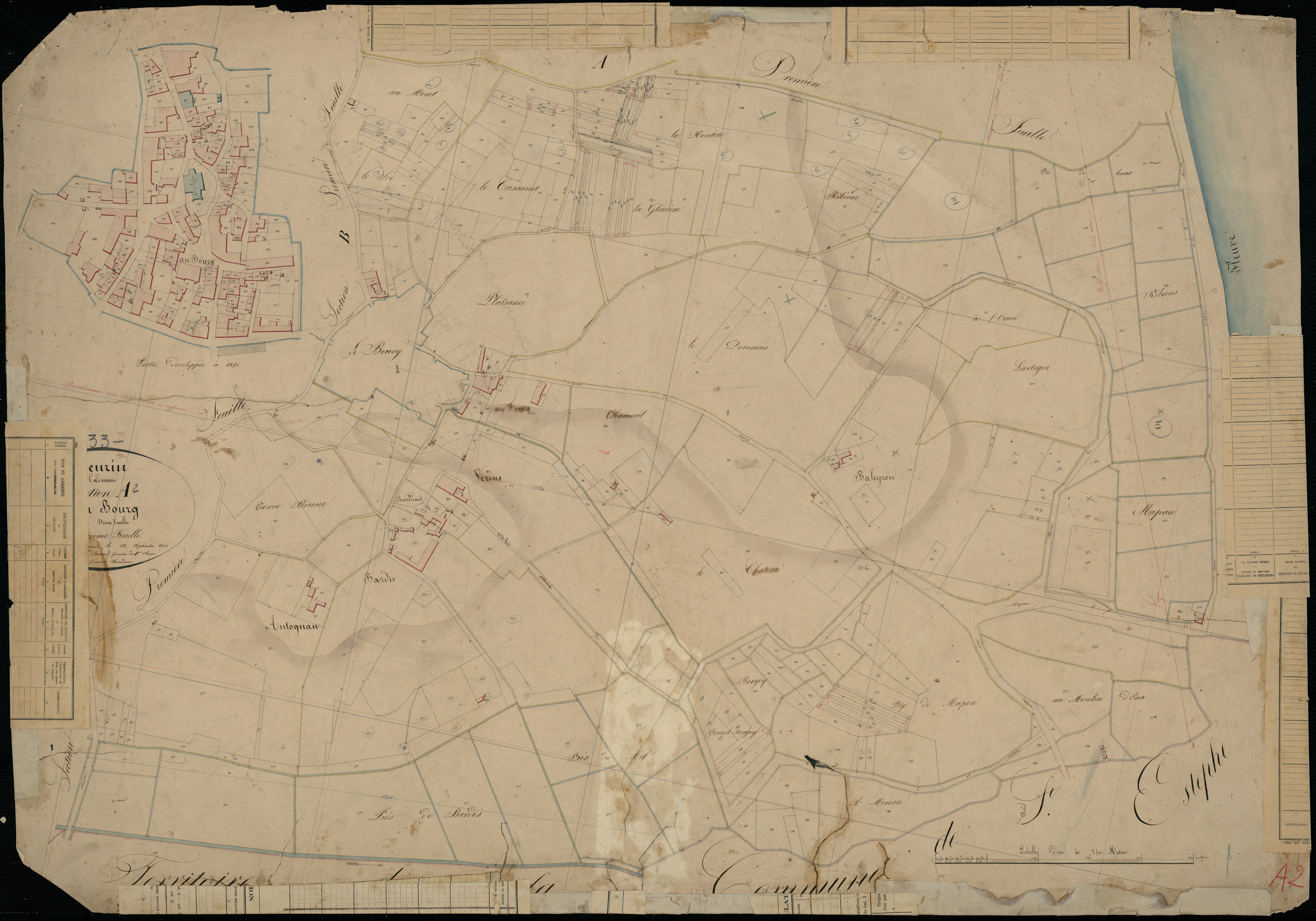 Saint-Seurin-de-Cadourne - -Section A feuille 2 : Le Bourg